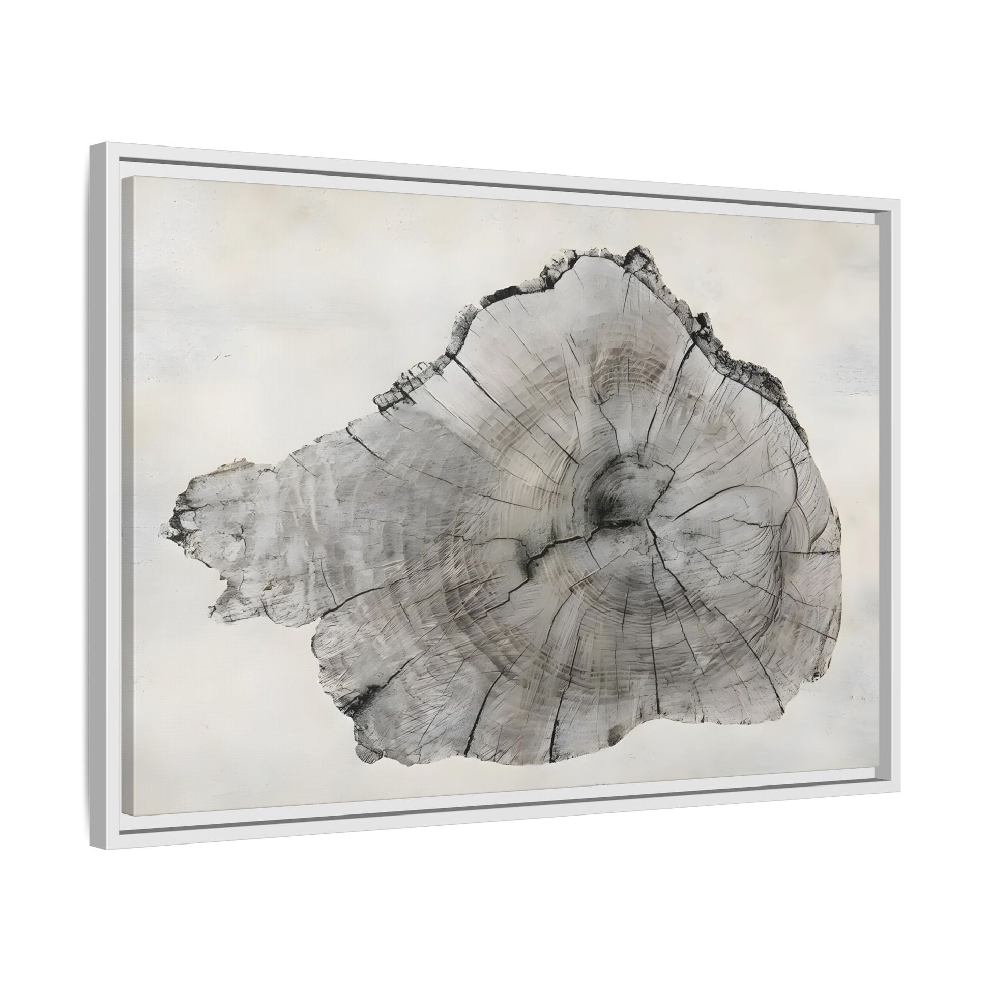 Wood Tree Rings Canvas Print - Large Modern Neutral Minimalist Boho Wall Art - YesArtYes