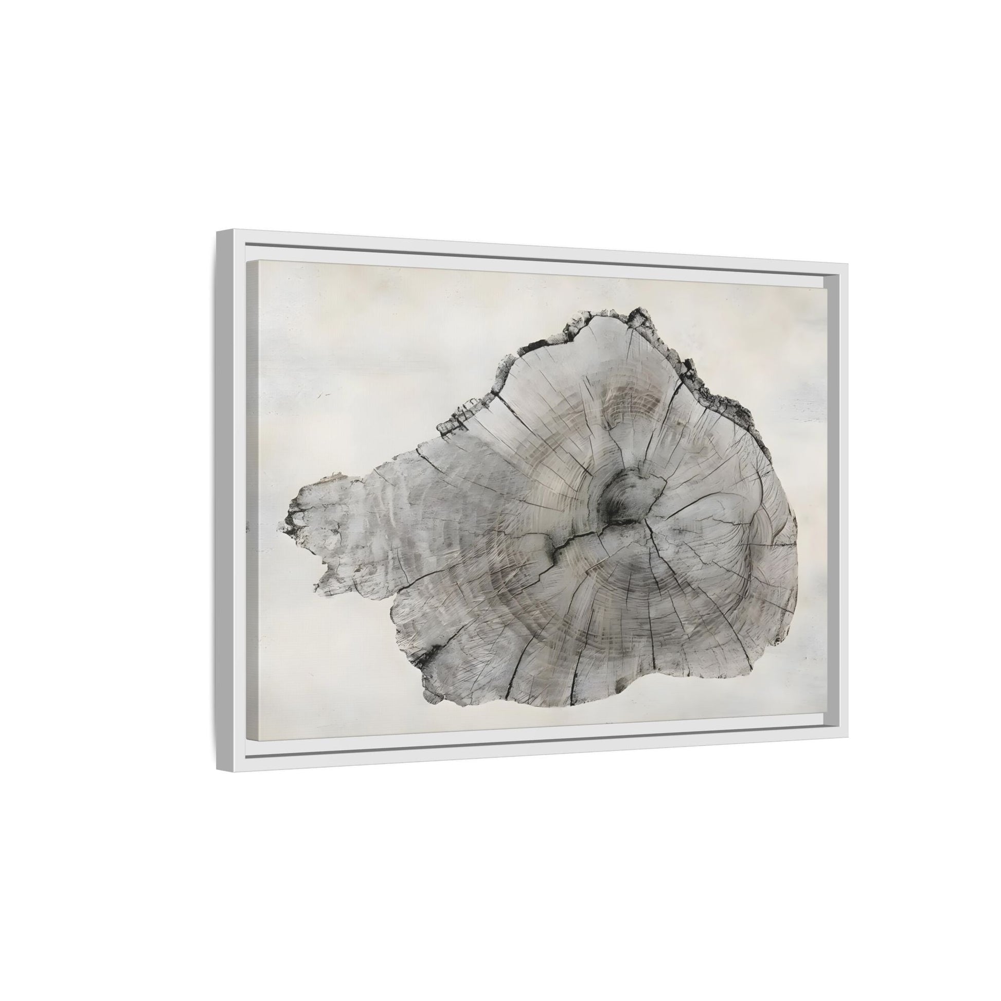 Wood Tree Rings Canvas Print - Large Modern Neutral Minimalist Boho Wall Art - YesArtYes