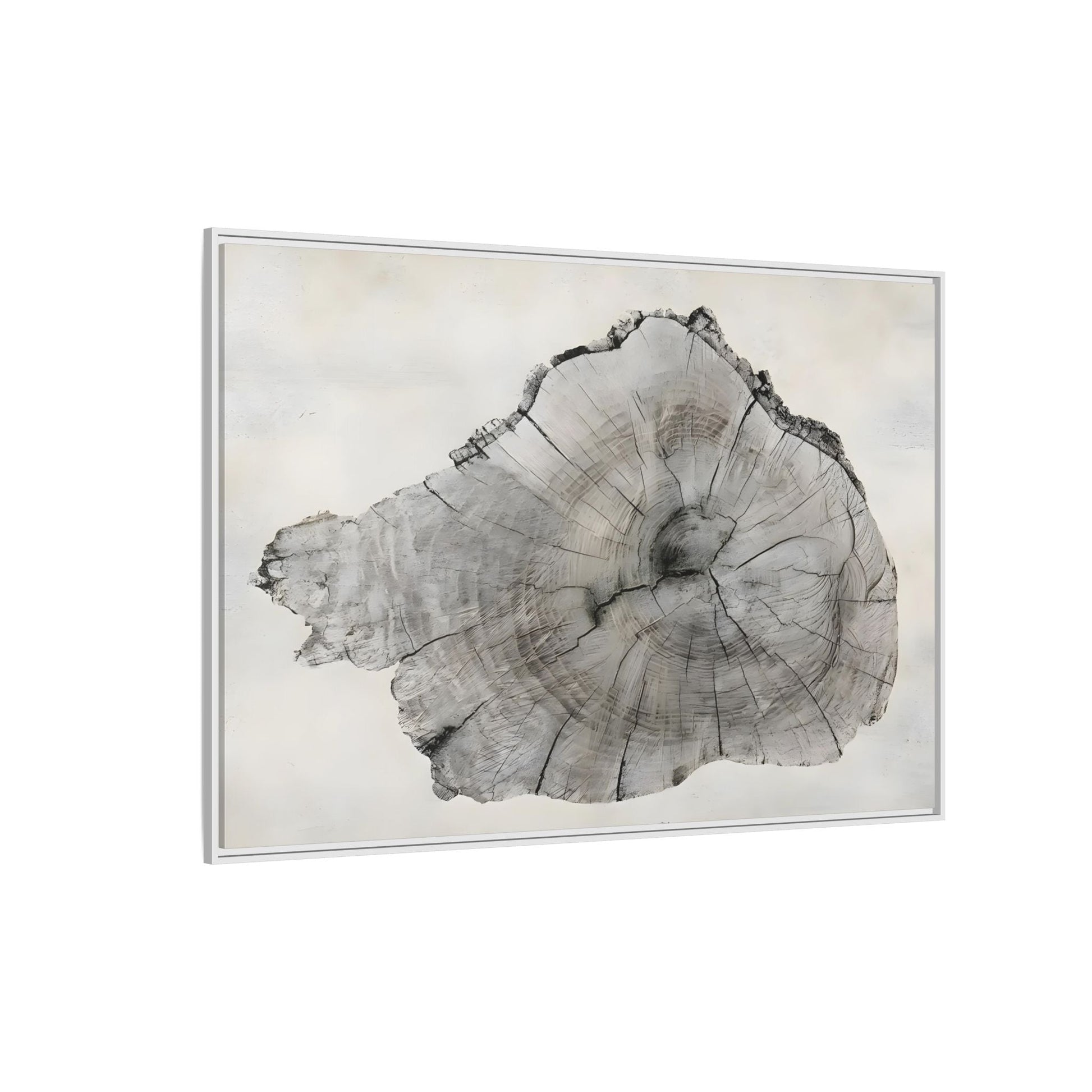 Wood Tree Rings Canvas Print - Large Modern Neutral Minimalist Boho Wall Art - YesArtYes