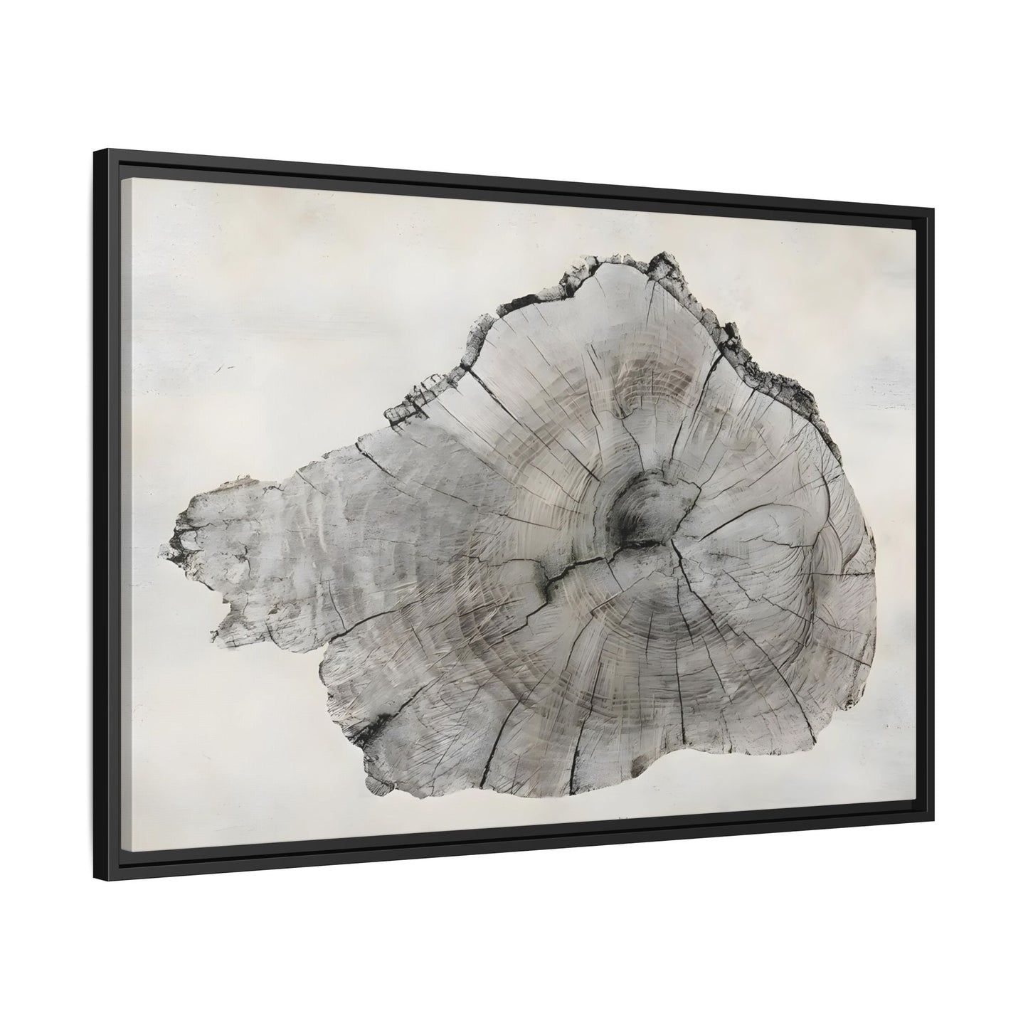 Wood Tree Rings Canvas Print - Large Modern Neutral Minimalist Boho Wall Art - YesArtYes