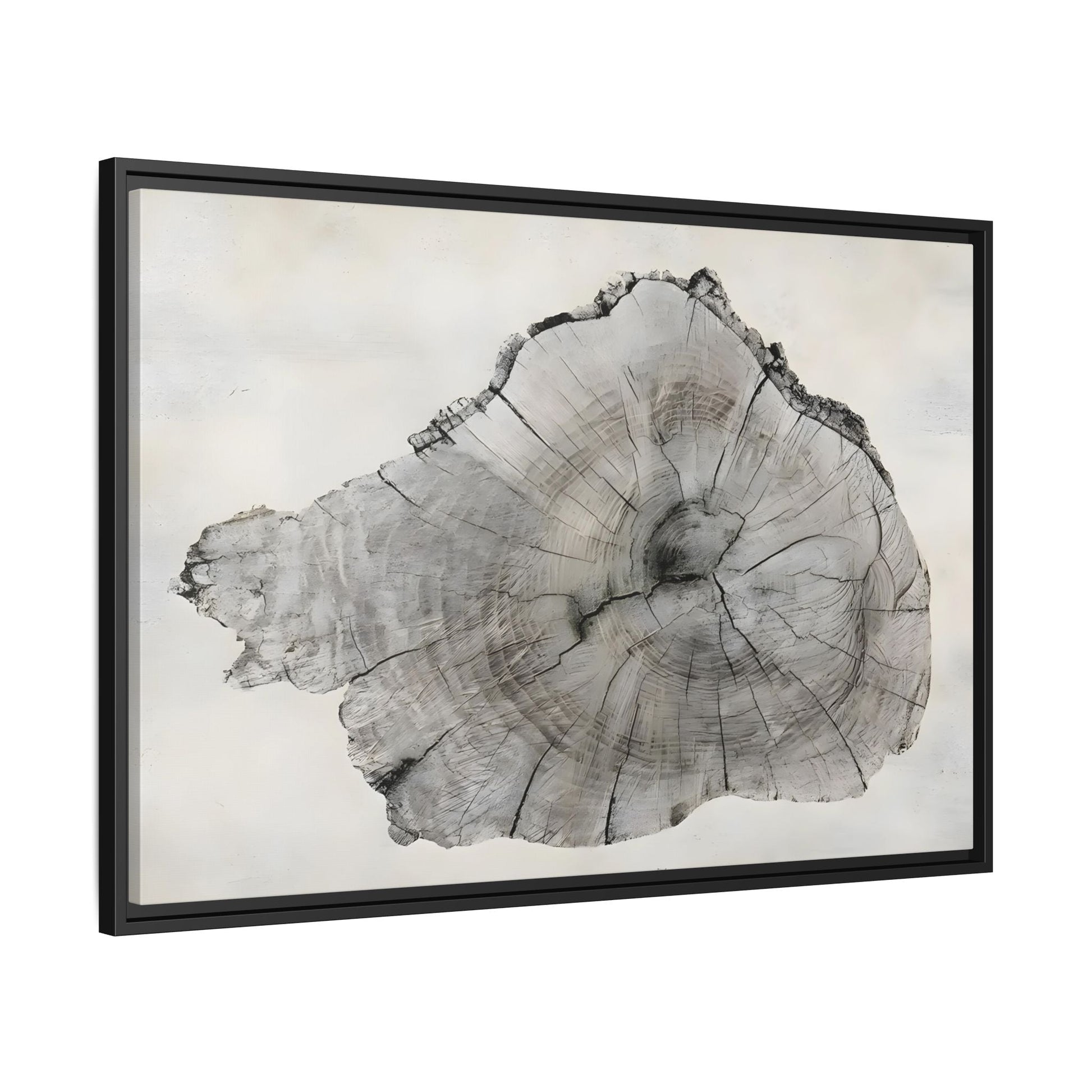 Wood Tree Rings Canvas Print - Large Modern Neutral Minimalist Boho Wall Art - YesArtYes