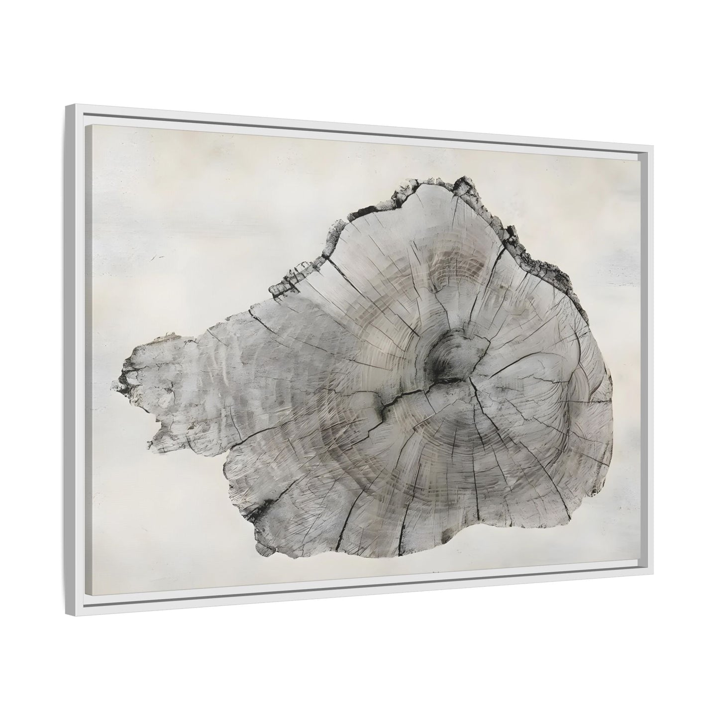 Wood Tree Rings Canvas Print - Large Modern Neutral Minimalist Boho Wall Art - YesArtYes