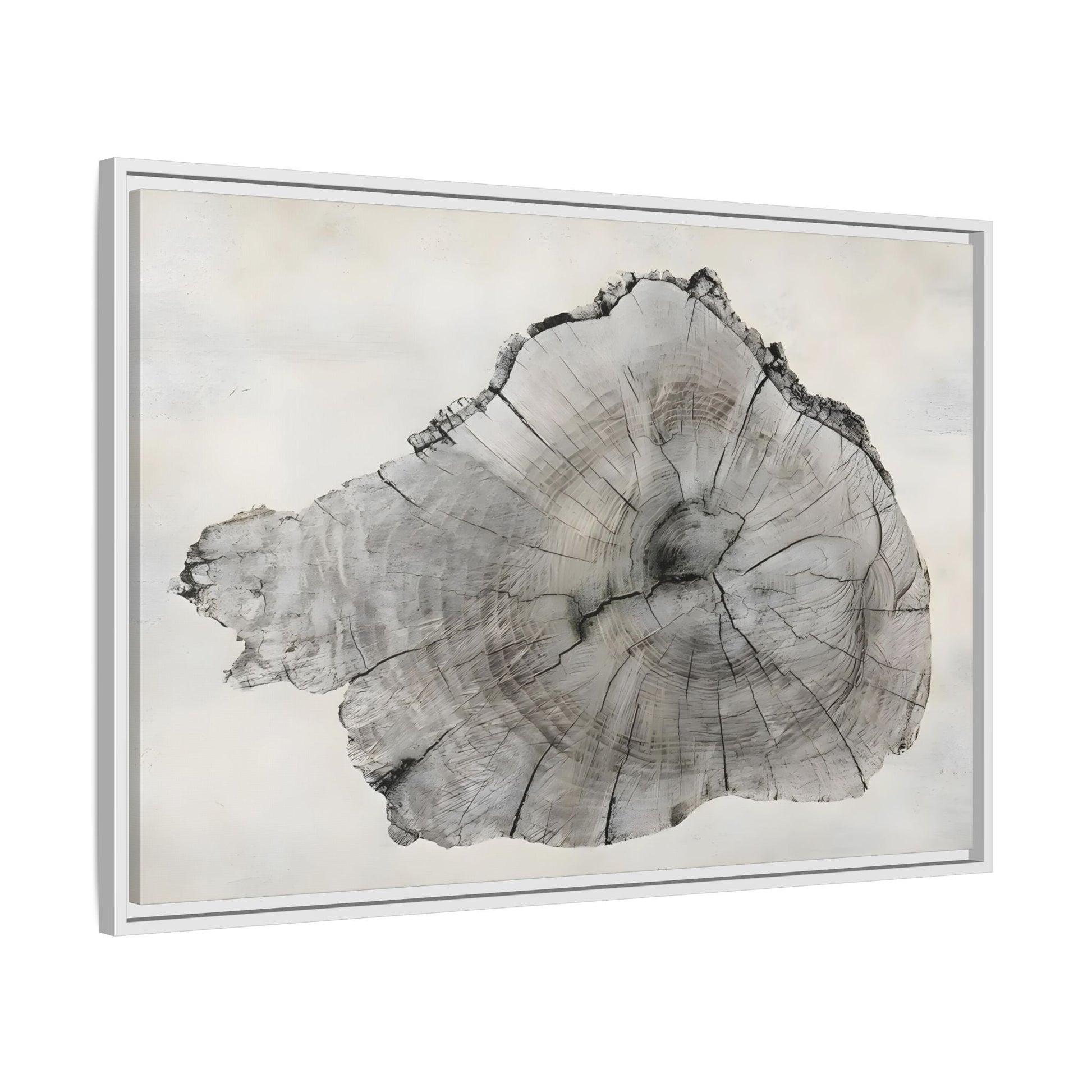 Wood Tree Rings Canvas Print - Large Modern Neutral Minimalist Boho Wall Art - YesArtYes