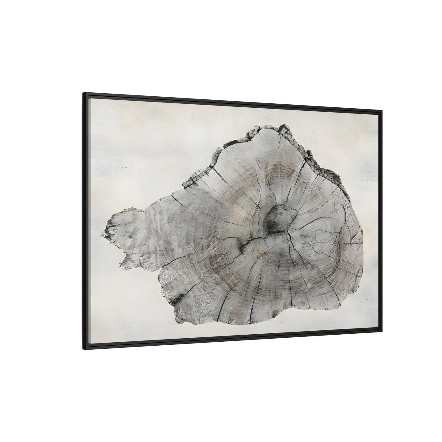 Wood Tree Rings Canvas Print - Large Modern Neutral Minimalist Boho Wall Art - YesArtYes