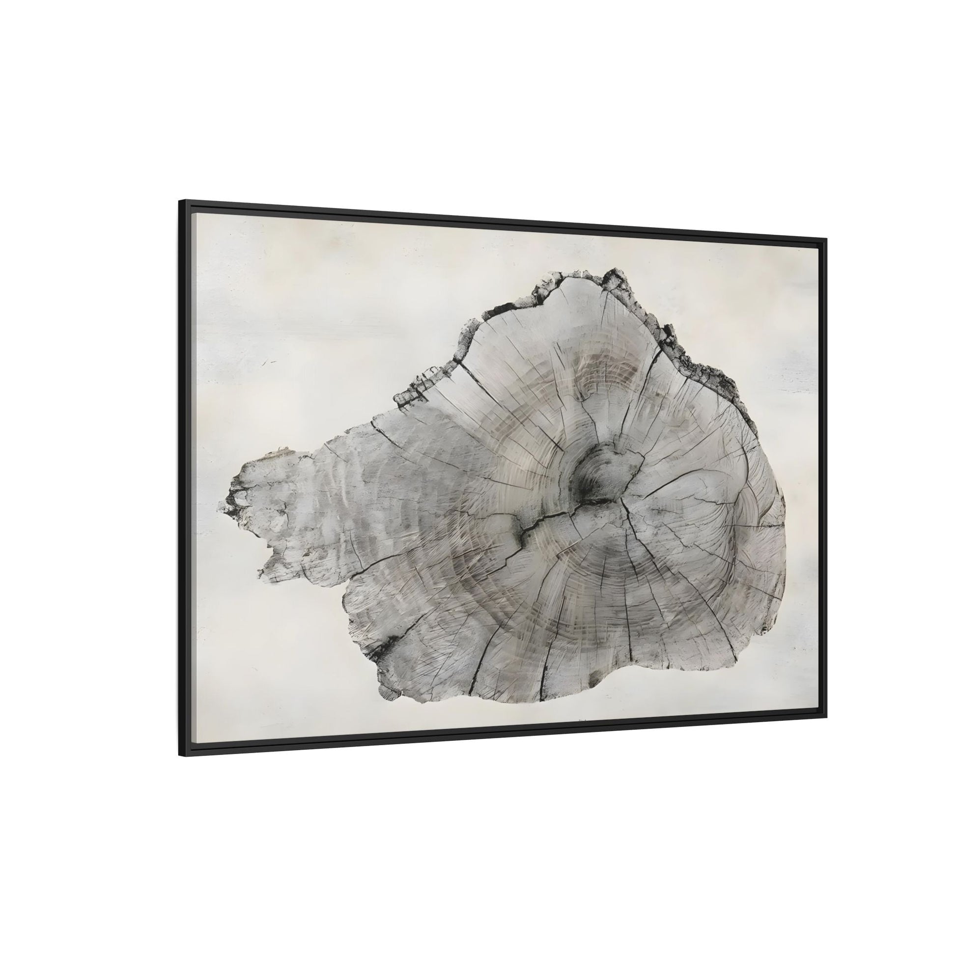 Wood Tree Rings Canvas Print - Large Modern Neutral Minimalist Boho Wall Art - YesArtYes