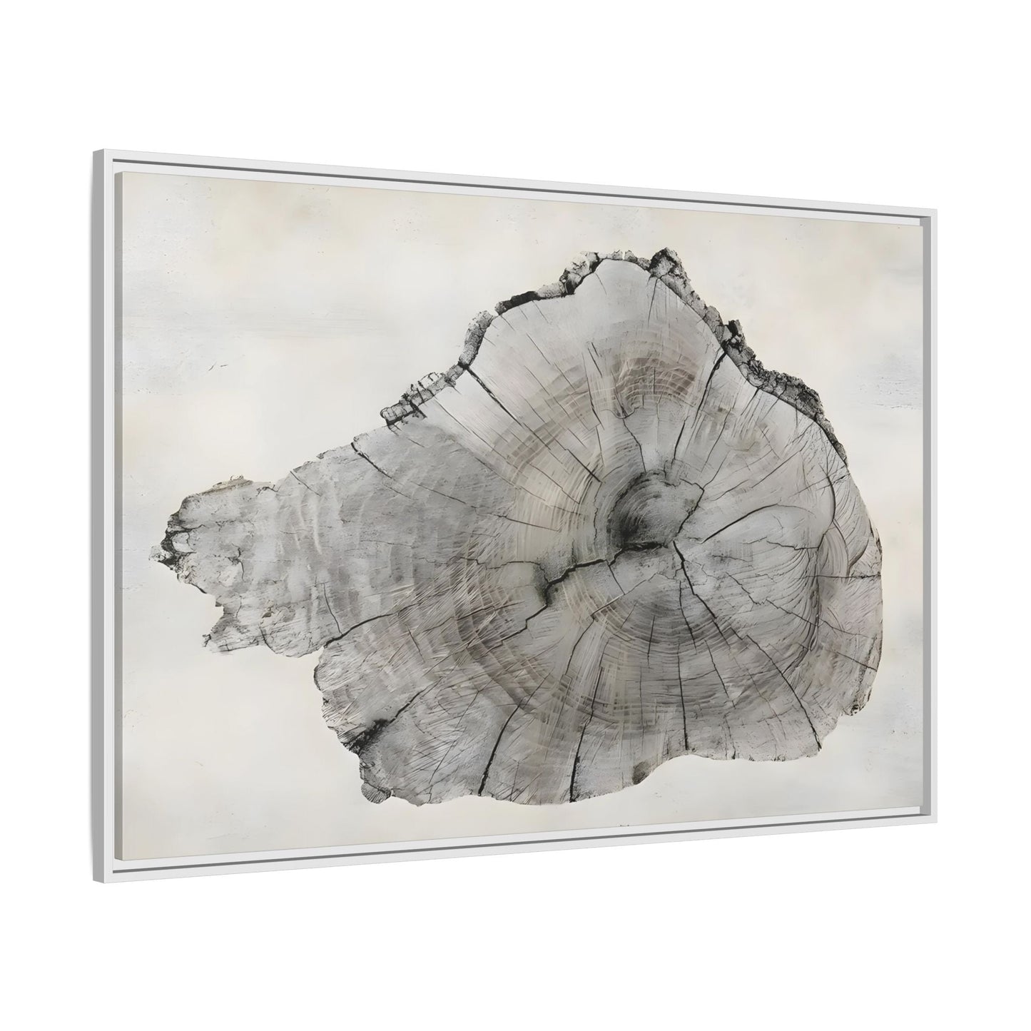 Wood Tree Rings Canvas Print - Large Modern Neutral Minimalist Boho Wall Art - YesArtYes