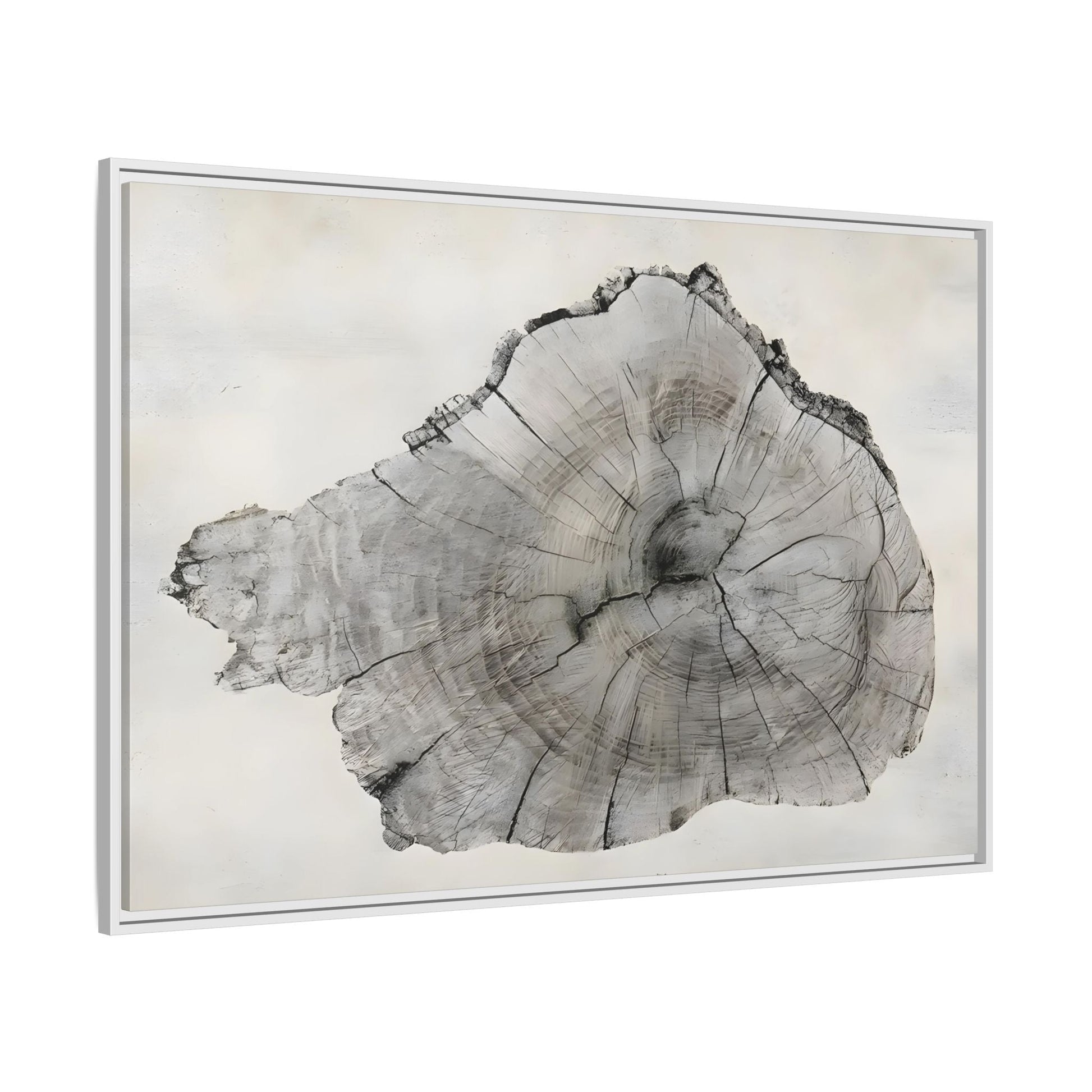 Wood Tree Rings Canvas Print - Large Modern Neutral Minimalist Boho Wall Art - YesArtYes