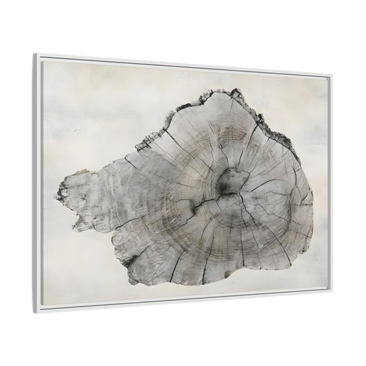 Wood Tree Rings Canvas Print - Large Modern Neutral Minimalist Boho Wall Art - YesArtYes