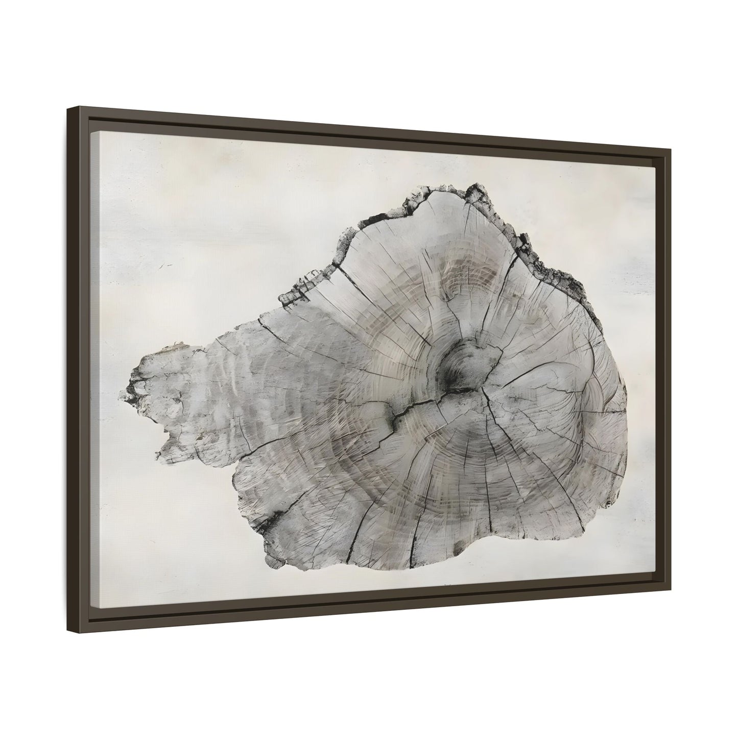 Wood Tree Rings Canvas Print - Large Modern Neutral Minimalist Boho Wall Art - YesArtYes