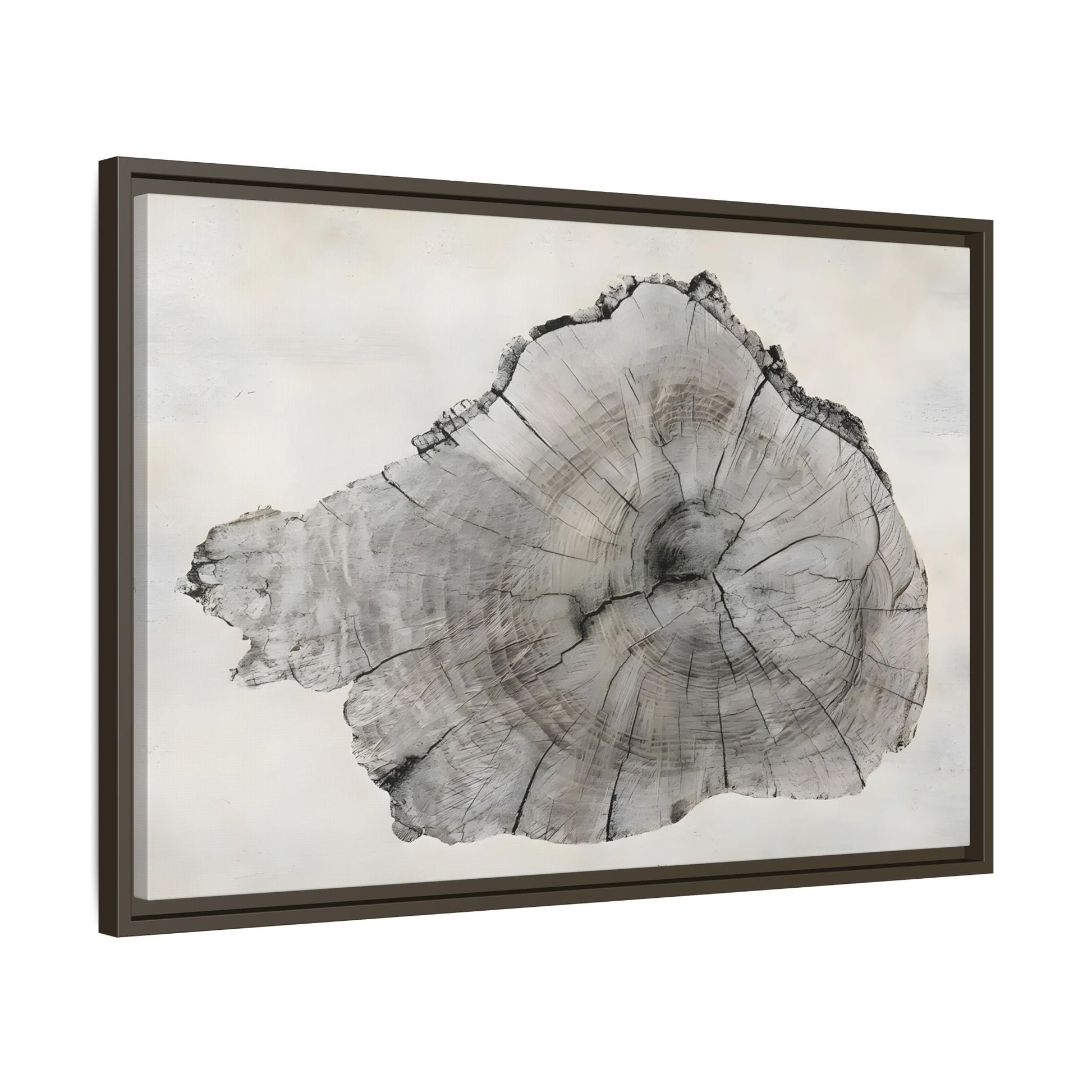 Wood Tree Rings Canvas Print - Large Modern Neutral Minimalist Boho Wall Art - YesArtYes