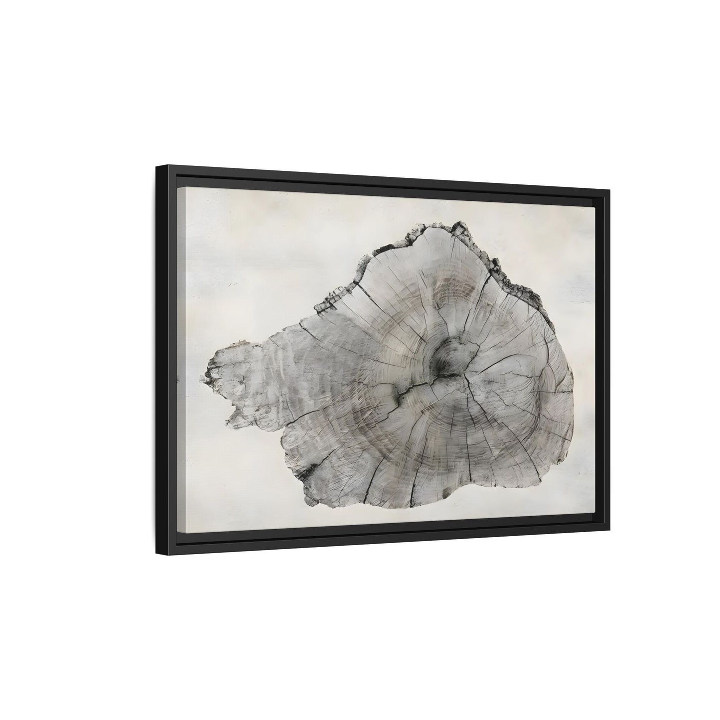 Wood Tree Rings Canvas Print - Large Modern Neutral Minimalist Boho Wall Art - YesArtYes