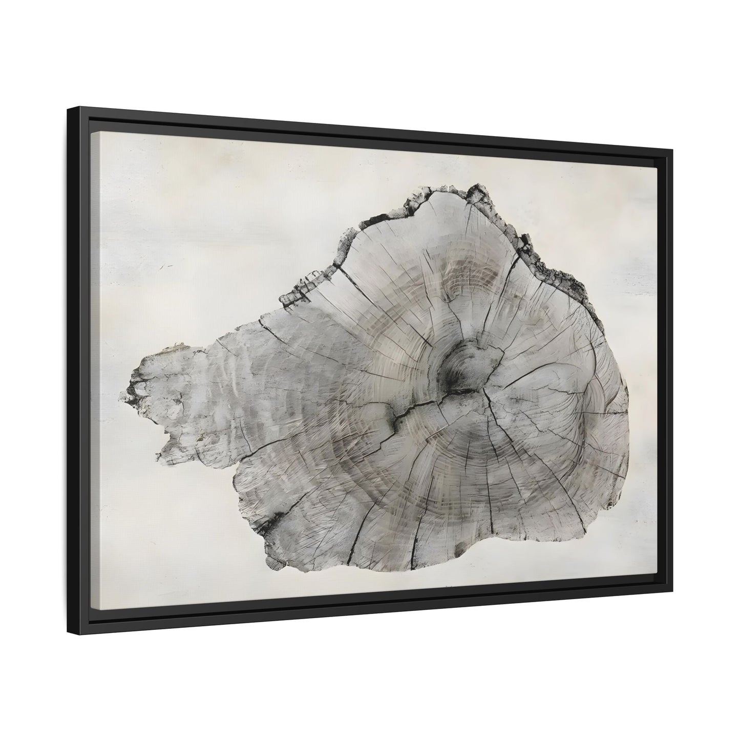 Wood Tree Rings Canvas Print - Large Modern Neutral Minimalist Boho Wall Art - YesArtYes