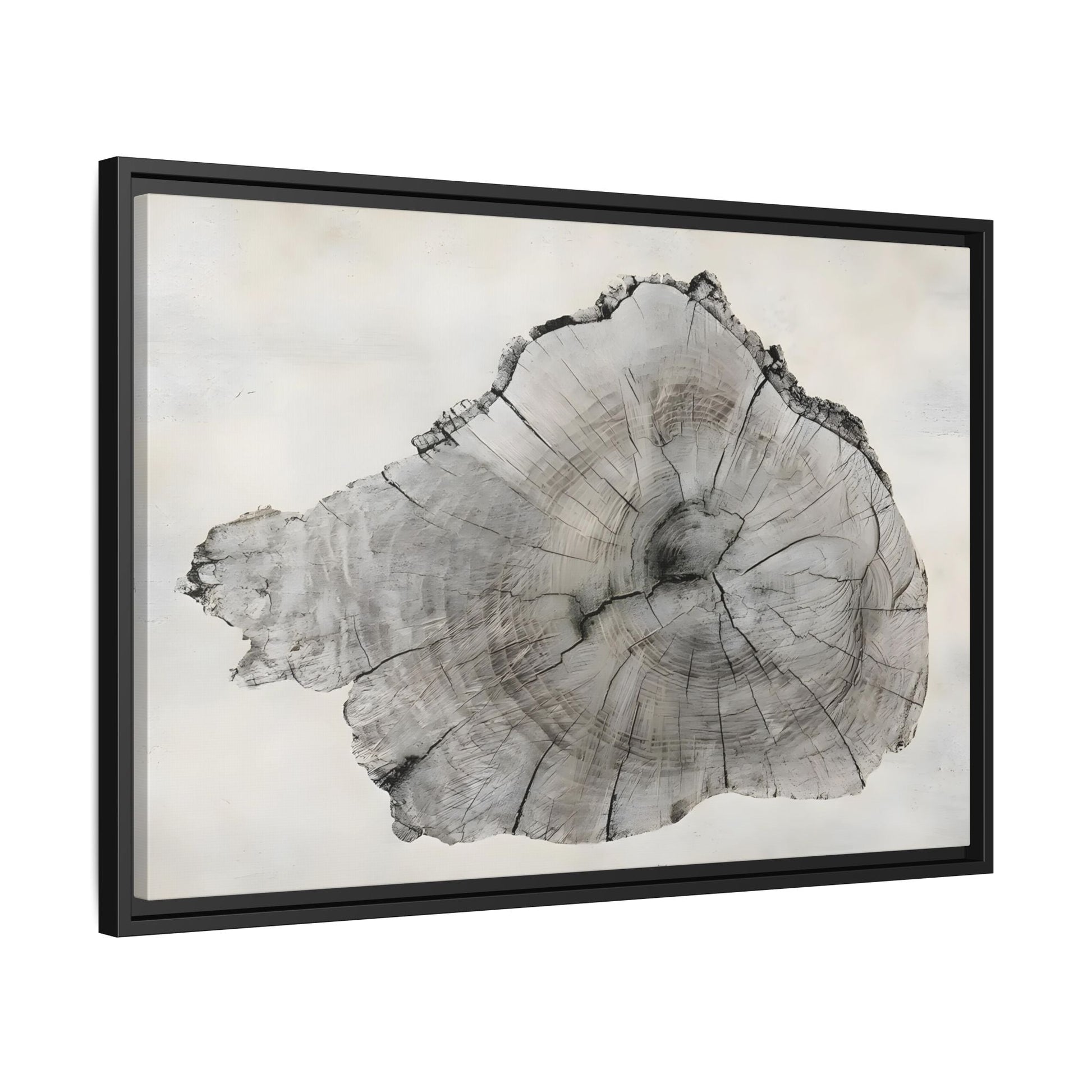 Wood Tree Rings Canvas Print - Large Modern Neutral Minimalist Boho Wall Art - YesArtYes