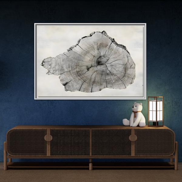 Wood Tree Rings Canvas Print - Large Modern Neutral Minimalist Boho Wall Art - YesArtYes