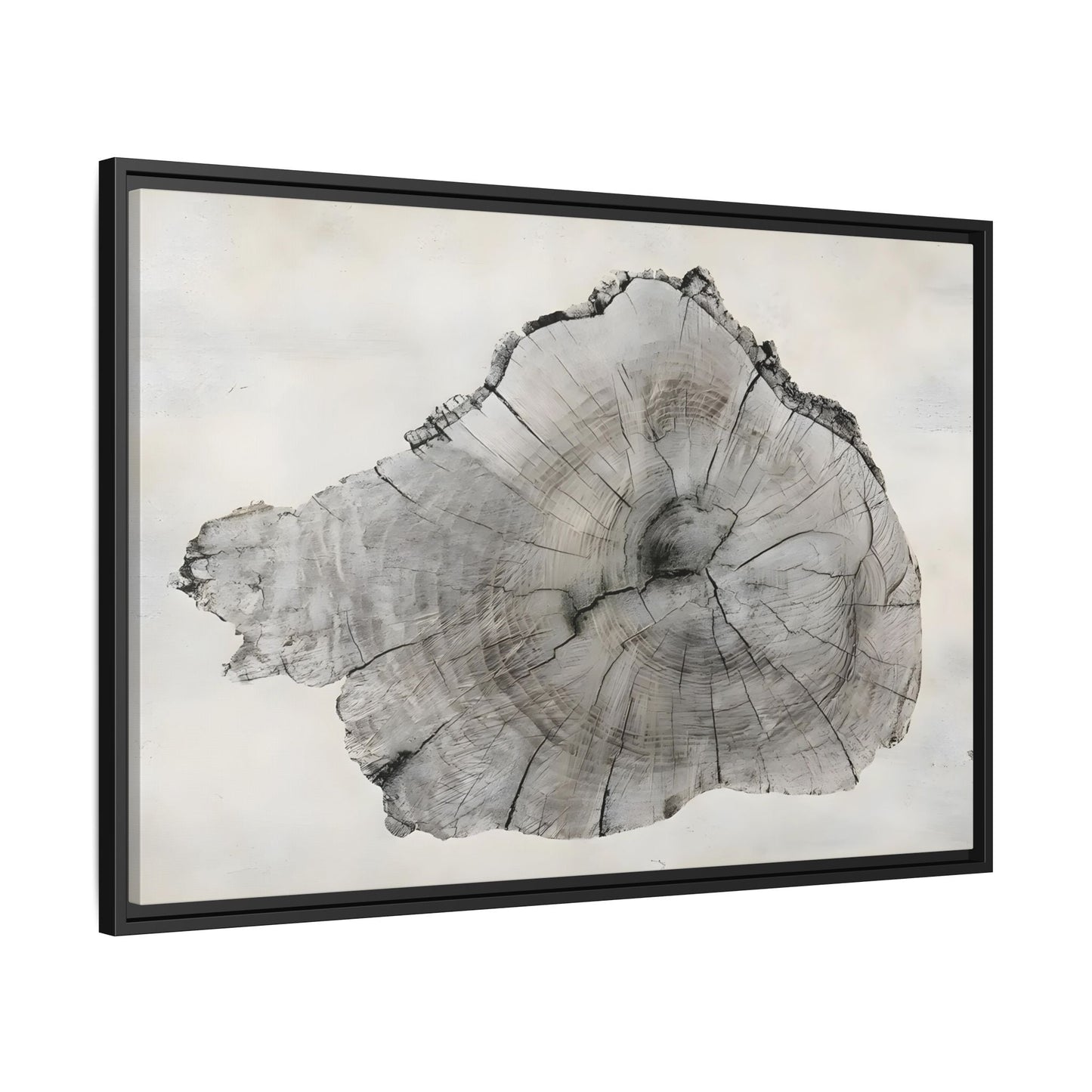 Wood Tree Rings Canvas Print - Modern Neutral Minimalist Boho Wall Art