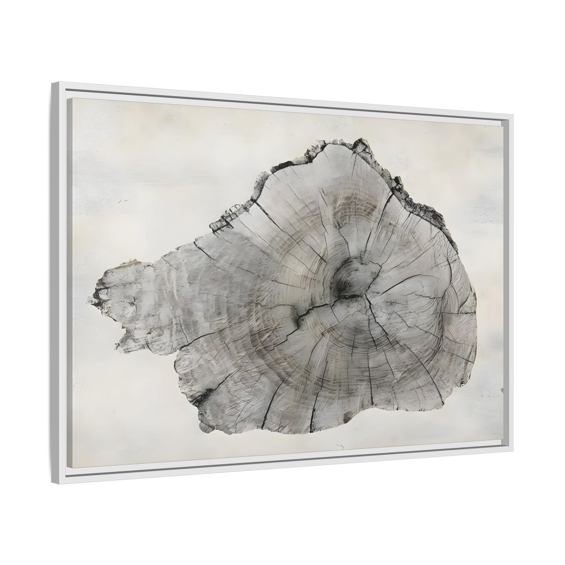 Wood Tree Rings Canvas Print - Modern Neutral Minimalist Boho Wall Art