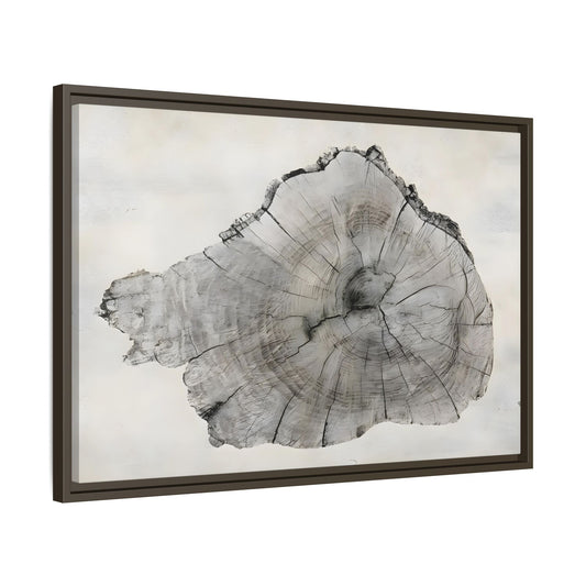 Wood Tree Rings Canvas Print - Modern Neutral Minimalist Boho Wall Art