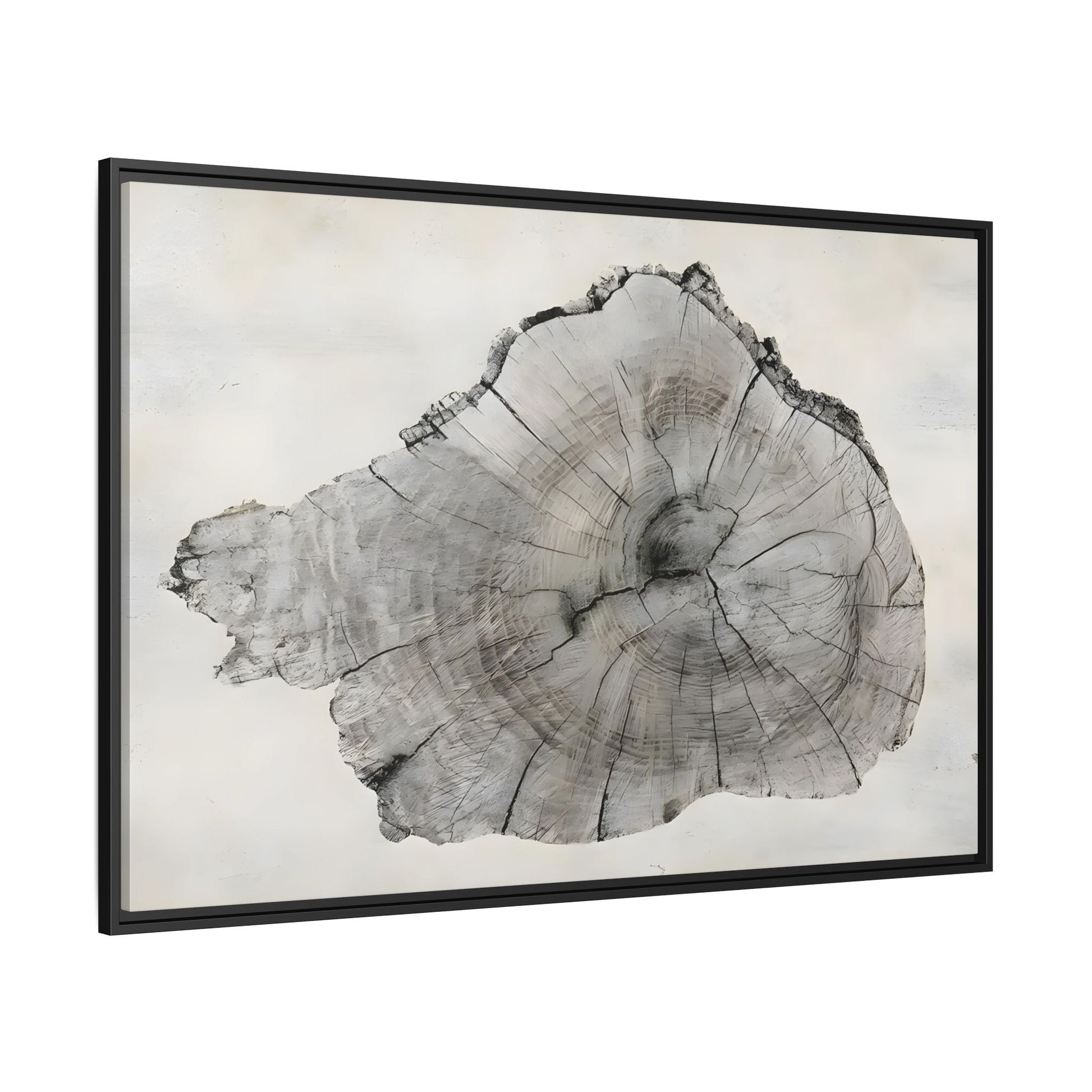 Wood Tree Rings Canvas Print - Modern Neutral Minimalist Boho Wall Art