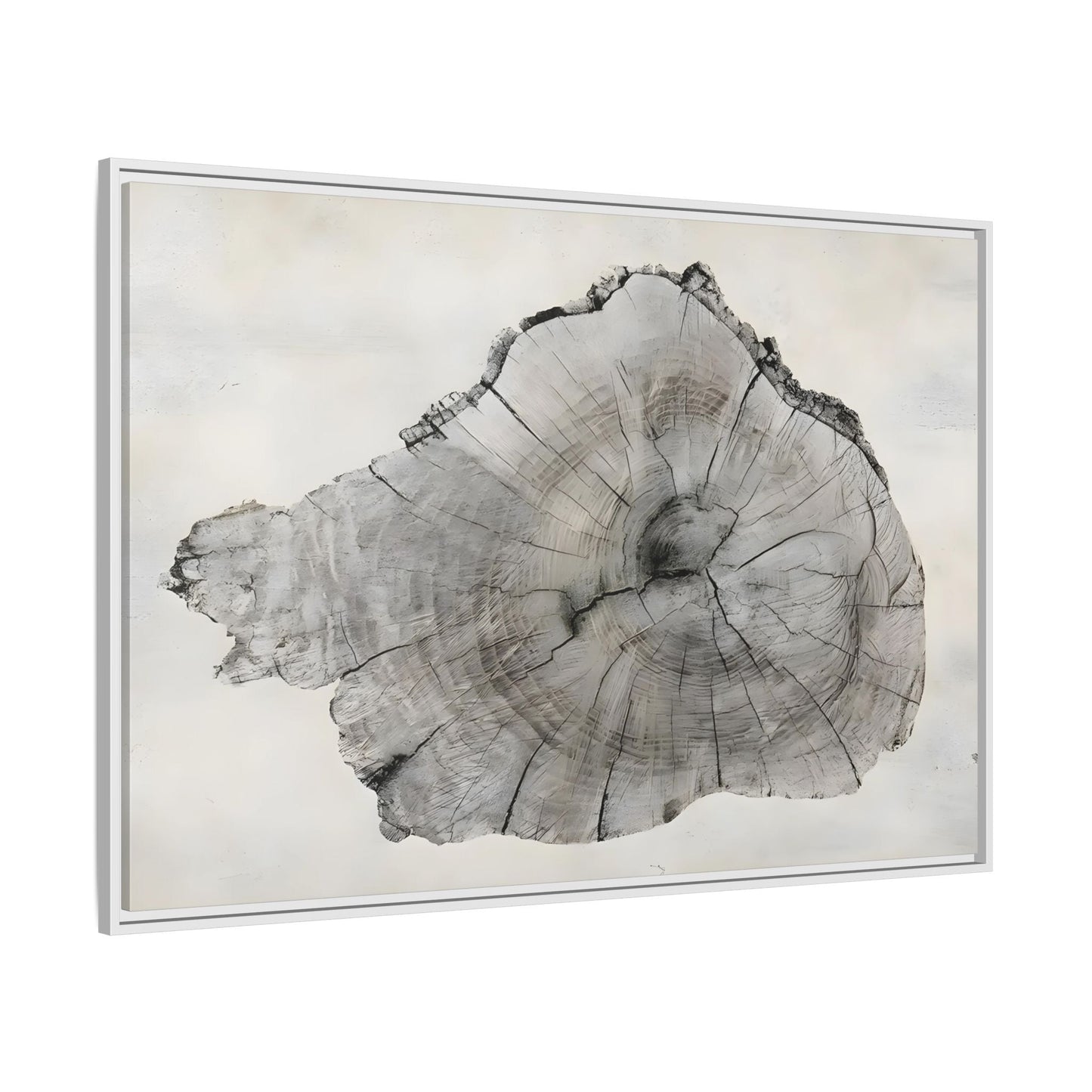 Wood Tree Rings Canvas Print - Modern Neutral Minimalist Boho Wall Art