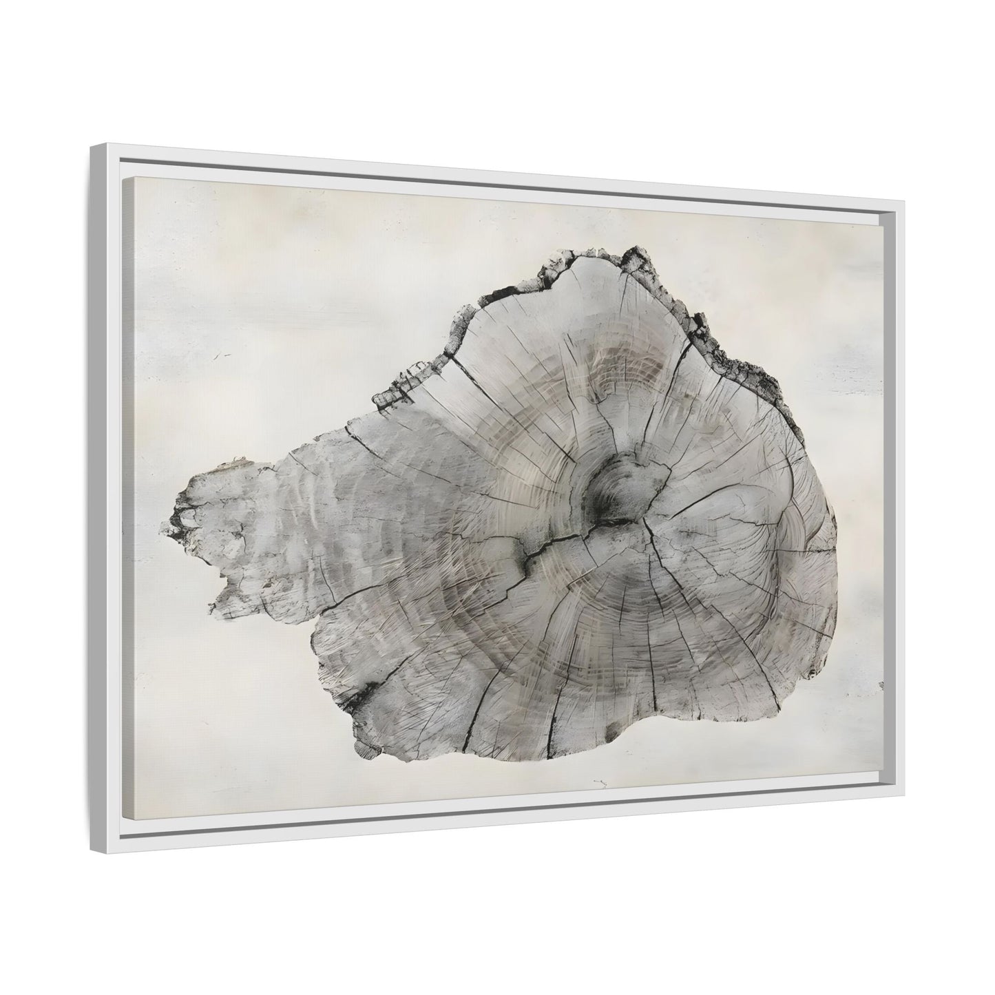 Wood Tree Rings Canvas Print - Modern Neutral Minimalist Boho Wall Art