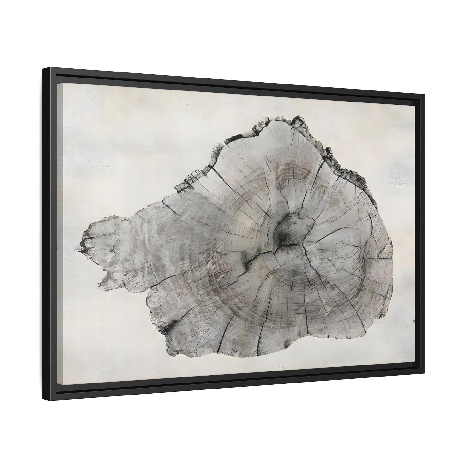 Wood Tree Rings Canvas Print - Modern Neutral Minimalist Boho Wall Art