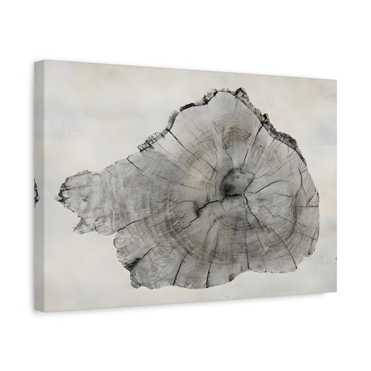 Wood Tree Rings Canvas Print - Neutral Minimalist Boho Wall Art - YesArtYes