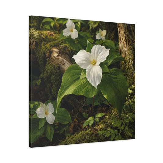 Woodland Trillium Bloom Canvas Print – Living Room, Above Sofa - YesArtYes