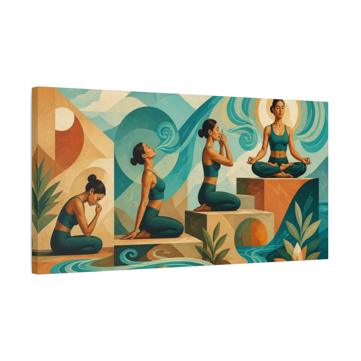 Side Mockup 1. Yoga Breath Flow shown as canvas print