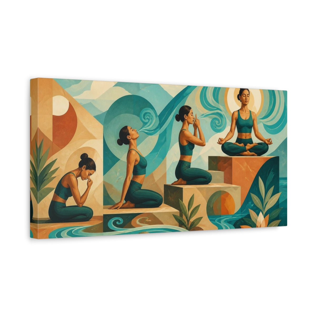 Side Mockup 3. Yoga Breath Flow shown as canvas print