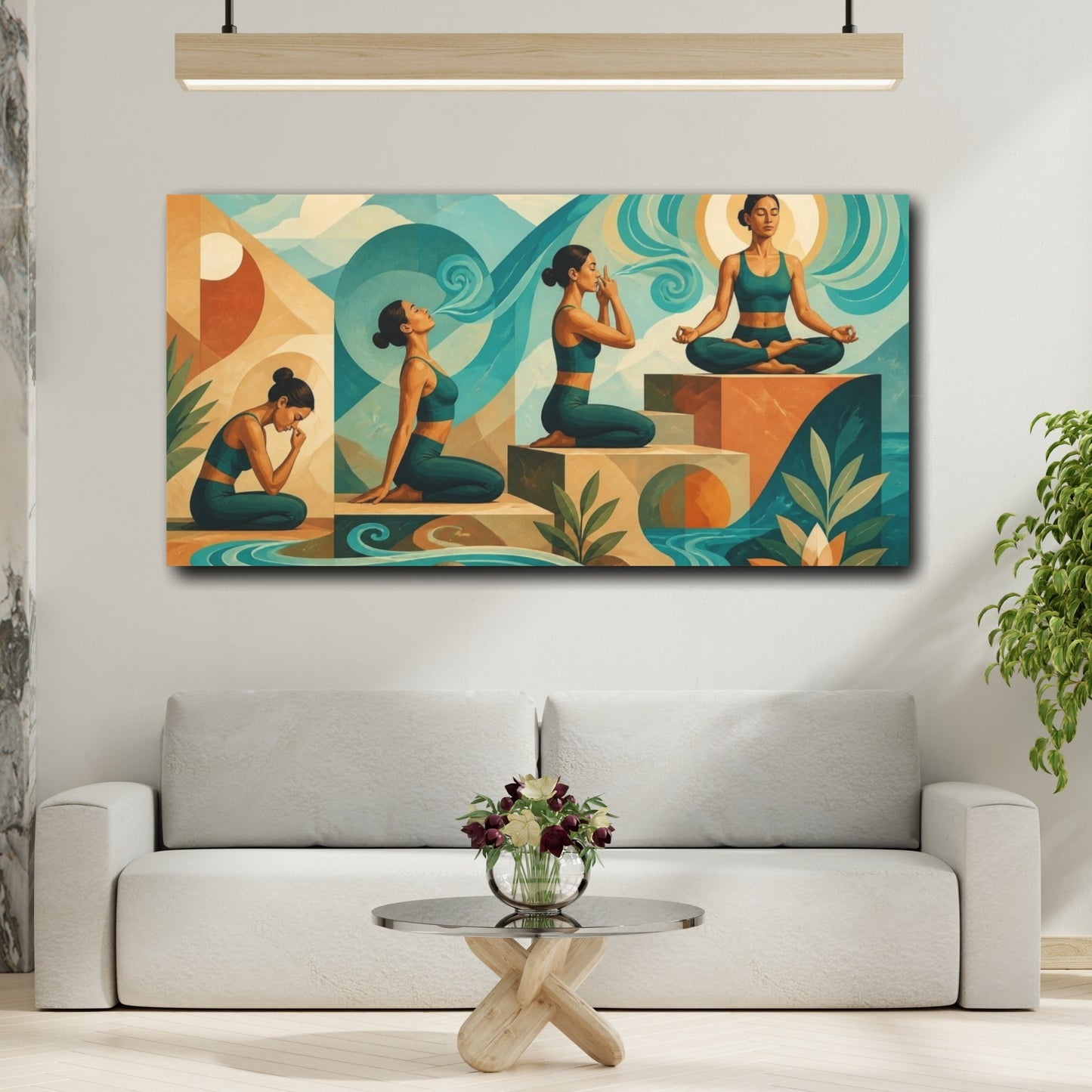 Mockup 2. Yoga Breath Flow shown as canvas print