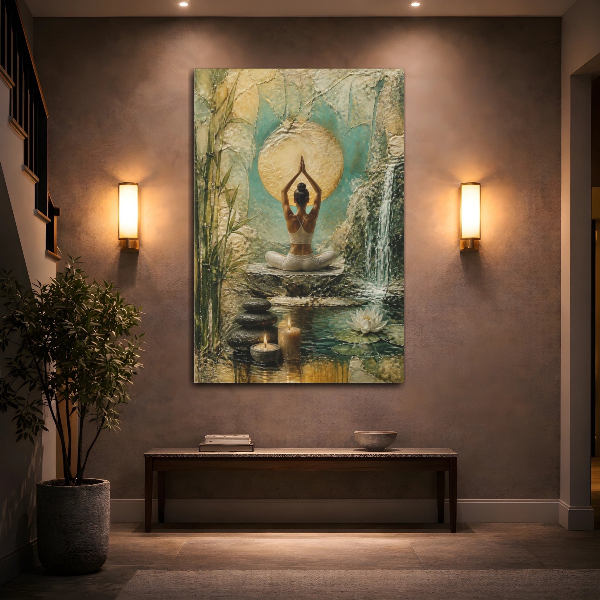 Mockup 2. Yoga Lotus Serenity shown as canvas print