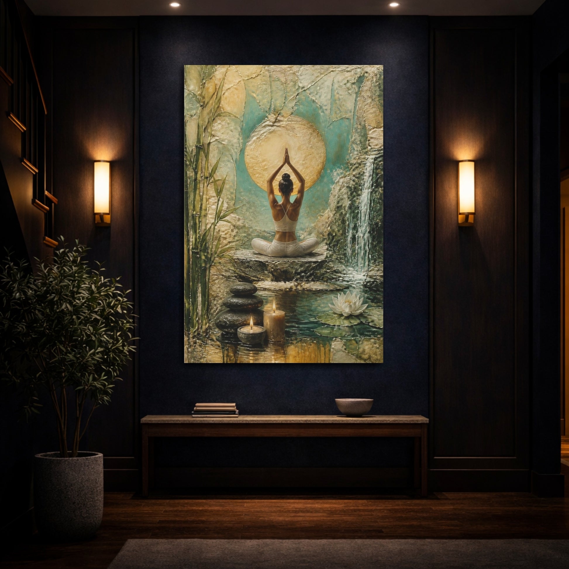 Mockup 4. Yoga Lotus Serenity shown as canvas print