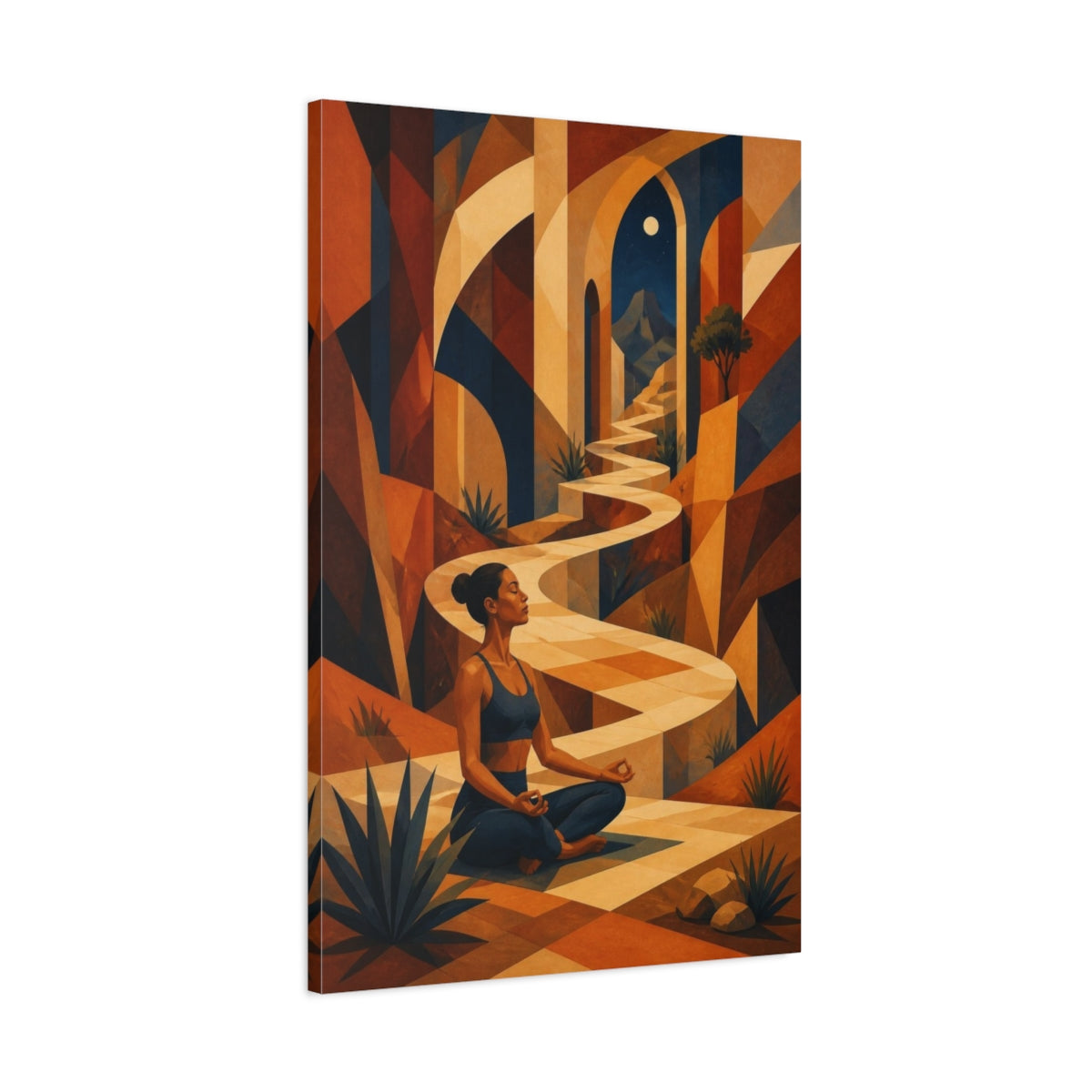 Main Mockup. Yoga Meditation Path shown as canvas print