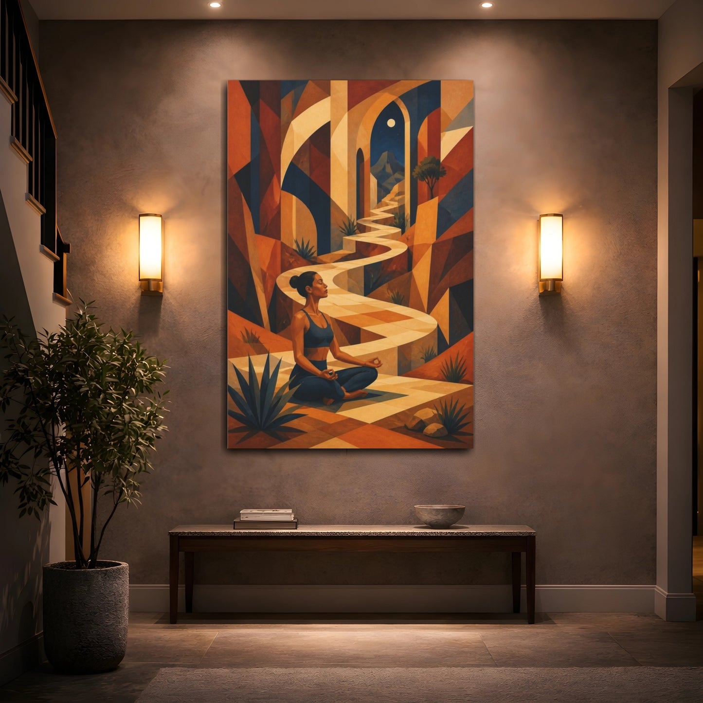 Mockup 2. Yoga Meditation Path shown as canvas print