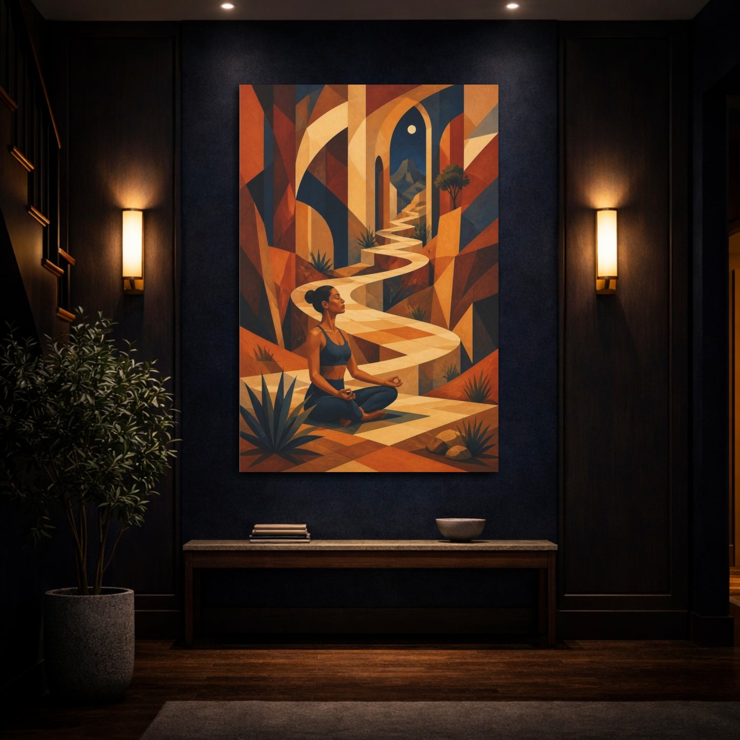 Mockup 4. Yoga Meditation Path shown as canvas print