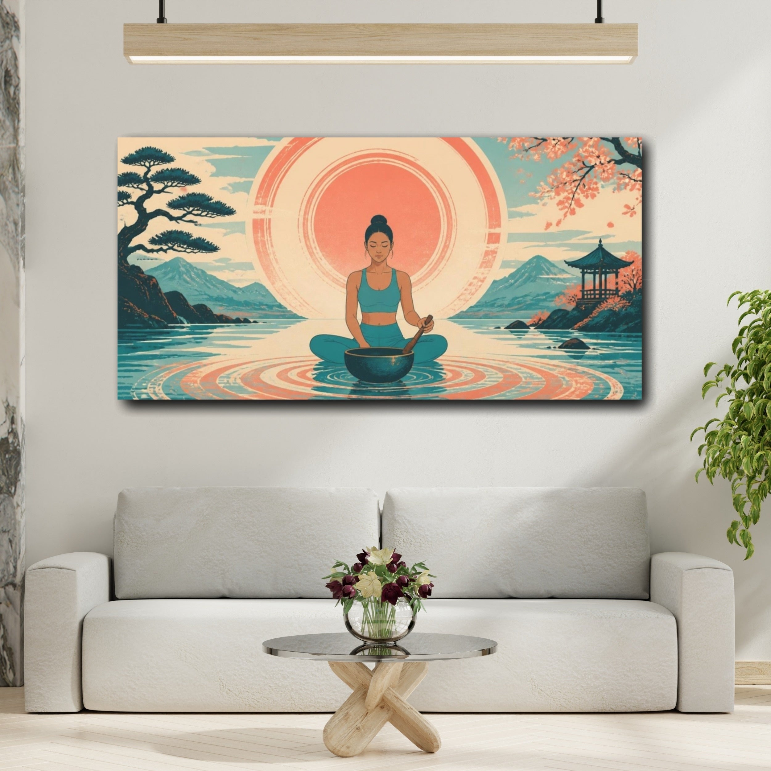 Serene Yoga Art Canvas Wall - YesArtYes