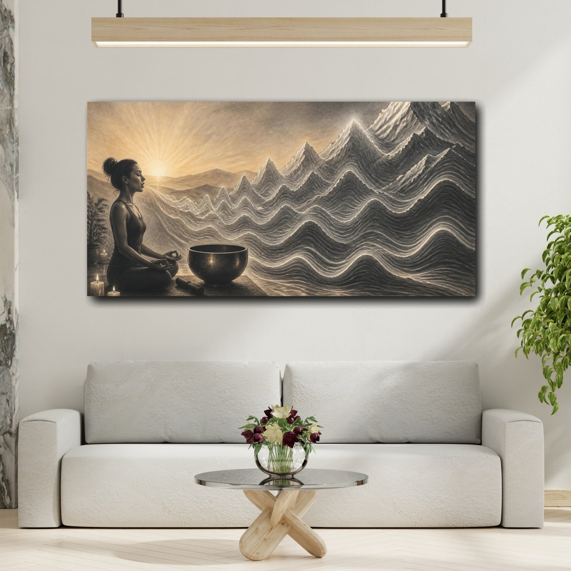 Mockup 2. Yoga Meditation Singing Bowl shown as canvas print