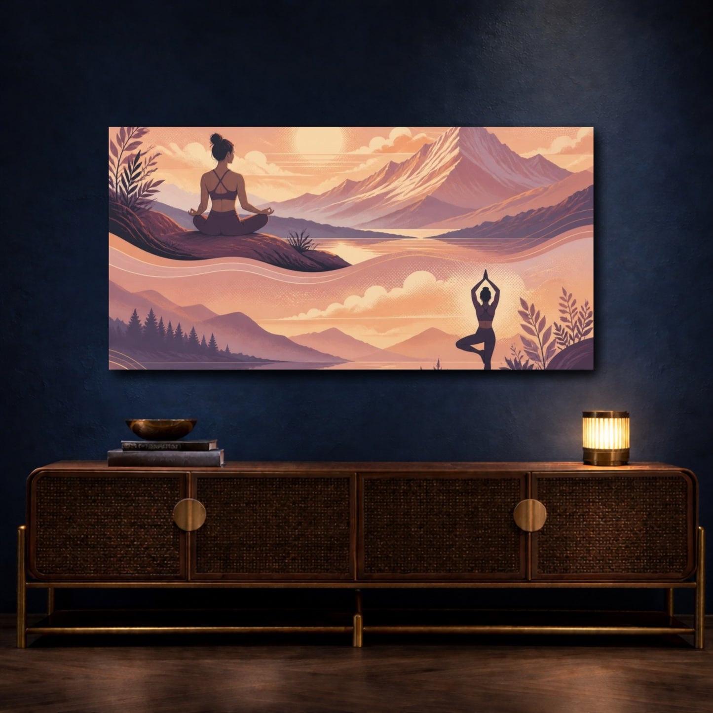 Mockup 4. Yoga Mountain Meditation shown as canvas print
