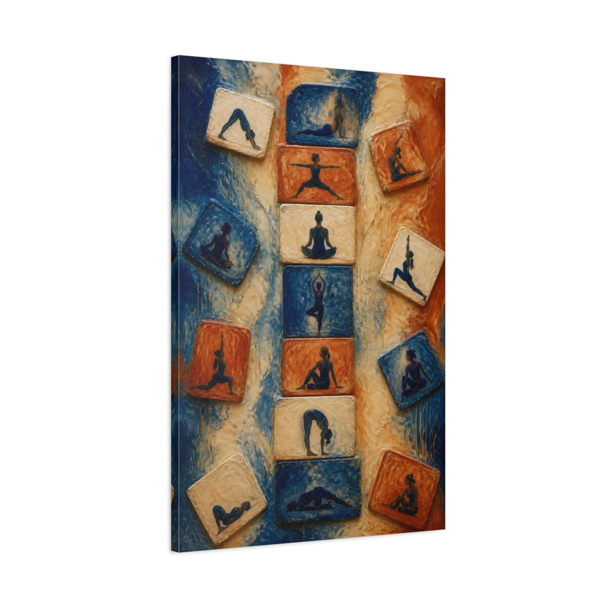 Main Mockup. Yoga Tile Sequence shown as canvas print