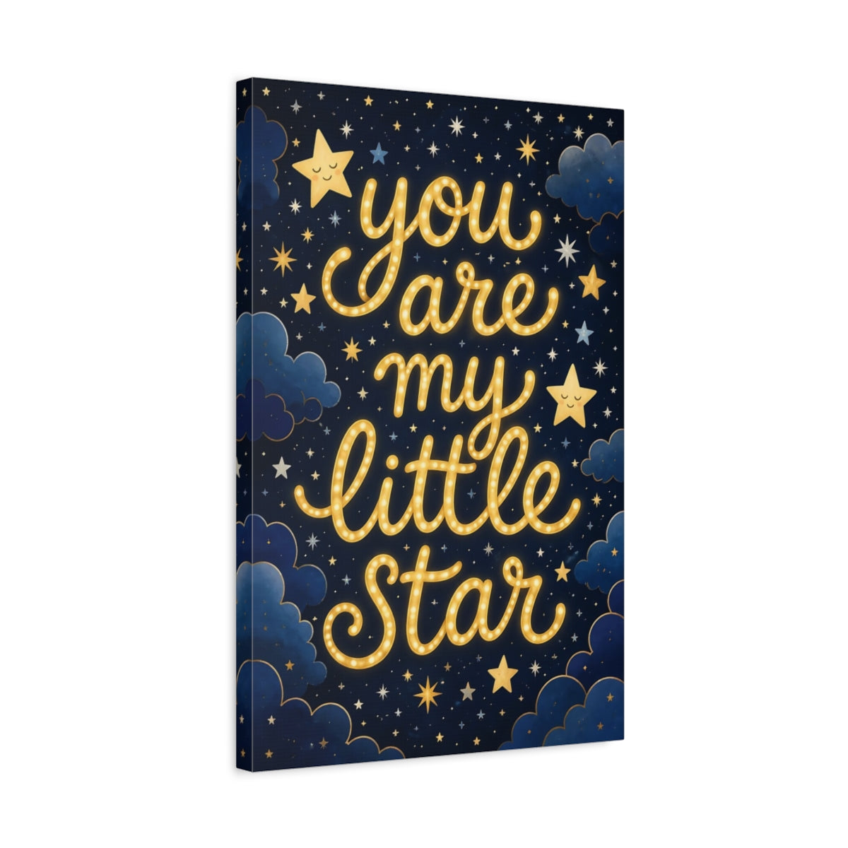 Side Mockup 3. You Are My Little Star Quote shown as canvas print