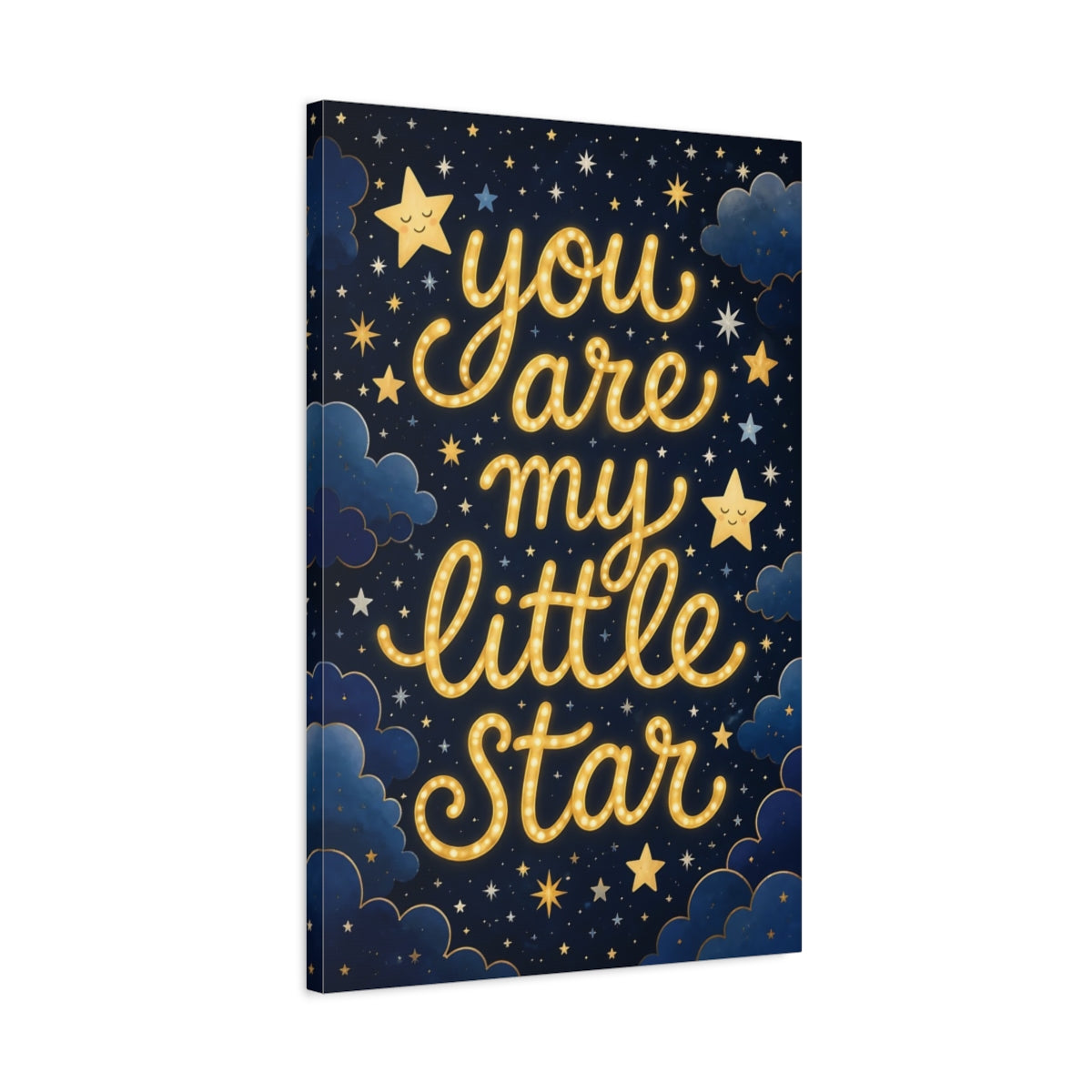 Side Mockup 2. You Are My Little Star Quote shown as canvas print
