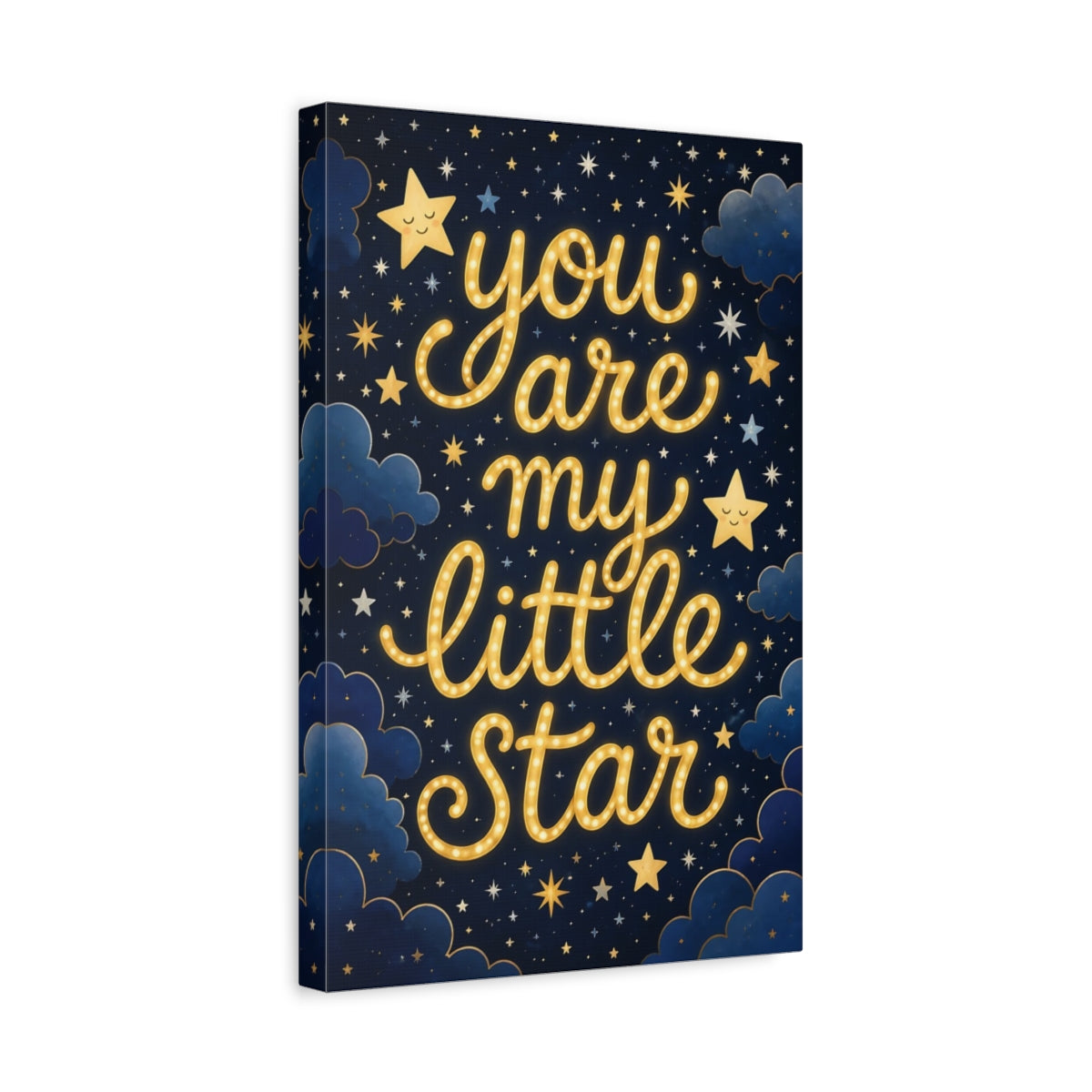 Side Mockup 4. You Are My Little Star Quote shown as canvas print
