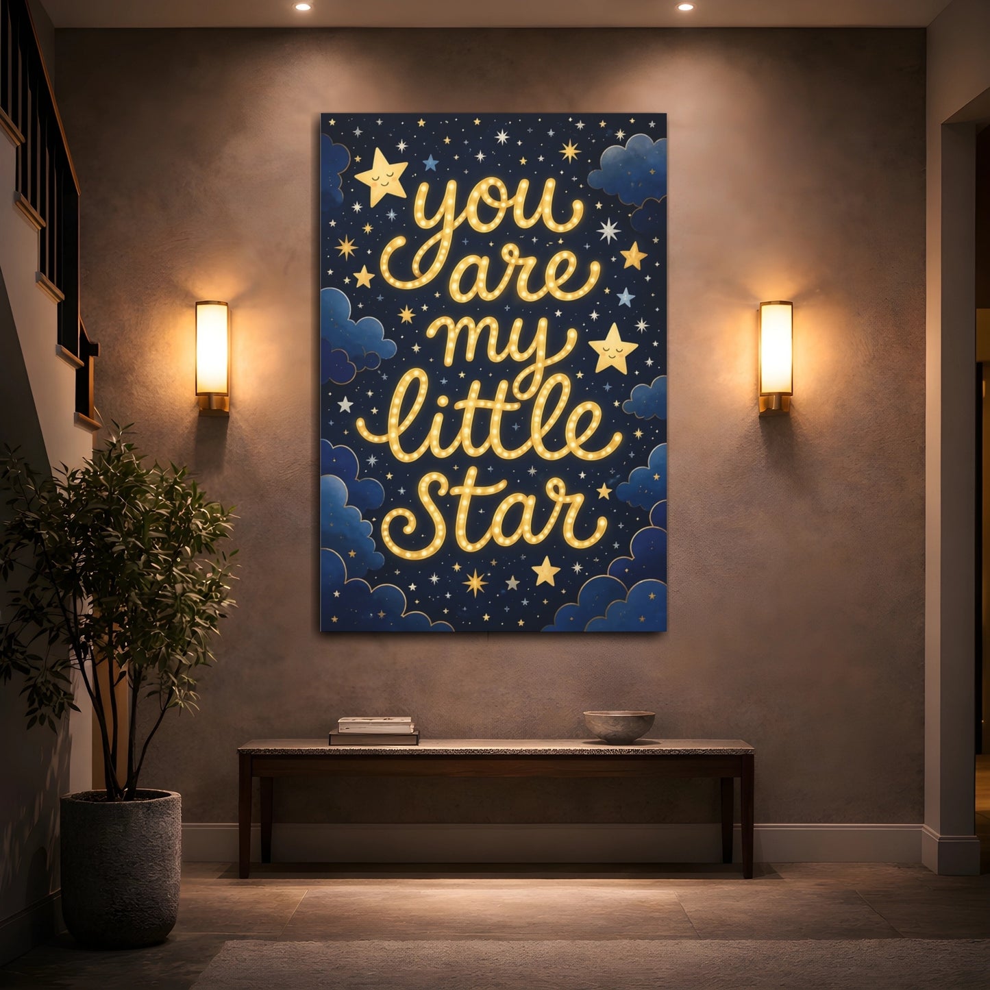 Mockup 2. You Are My Little Star Quote shown as canvas print