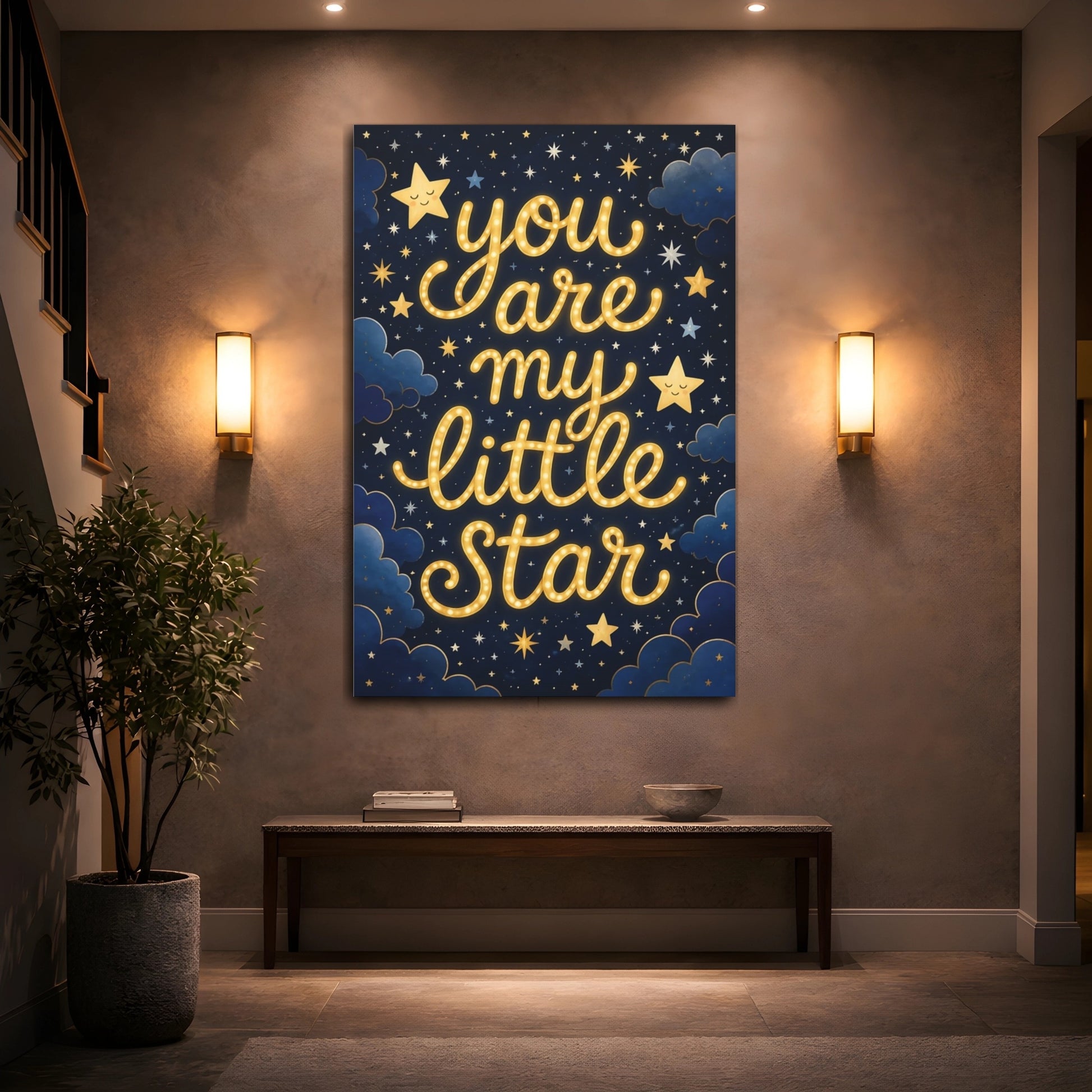 Mockup 2. You Are My Little Star Quote shown as canvas print