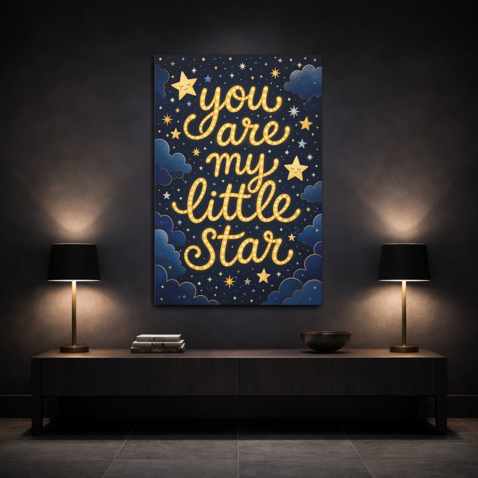 Mockup 3. You Are My Little Star Quote shown as canvas print