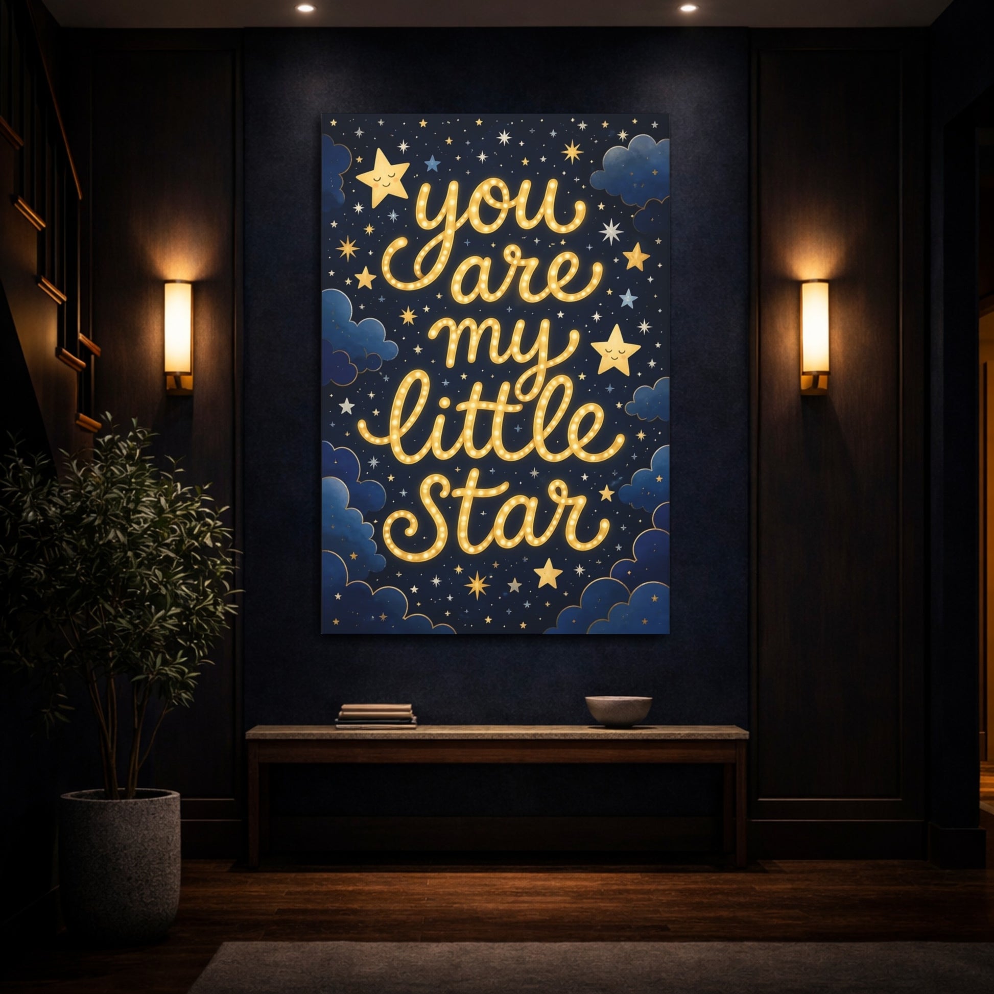 Mockup 4. You Are My Little Star Quote shown as canvas print