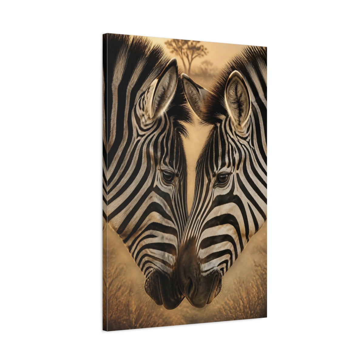 Main Mockup. Zebra Heart Close-Up shown as canvas print