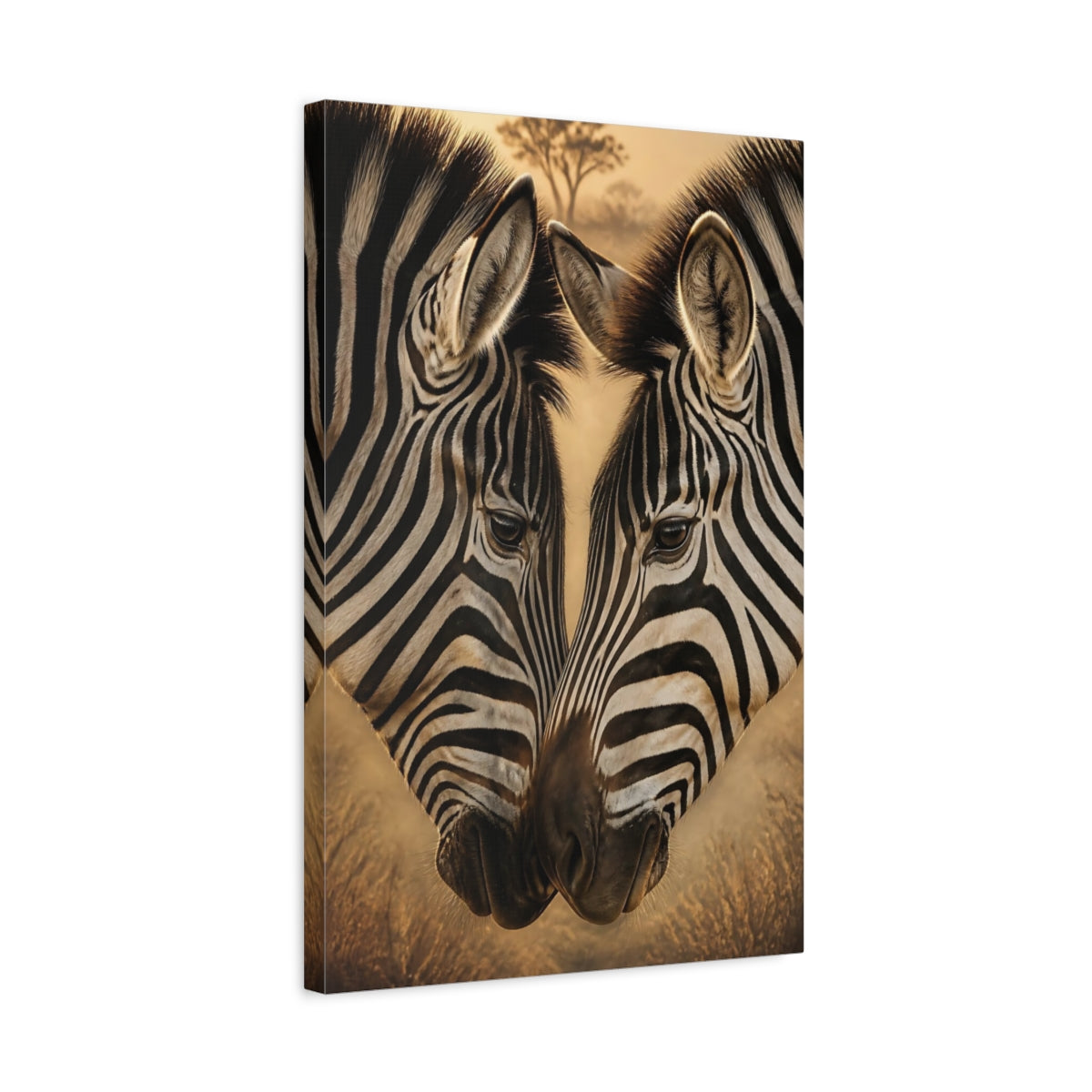 Side Mockup 3. Zebra Heart Close-Up shown as canvas print