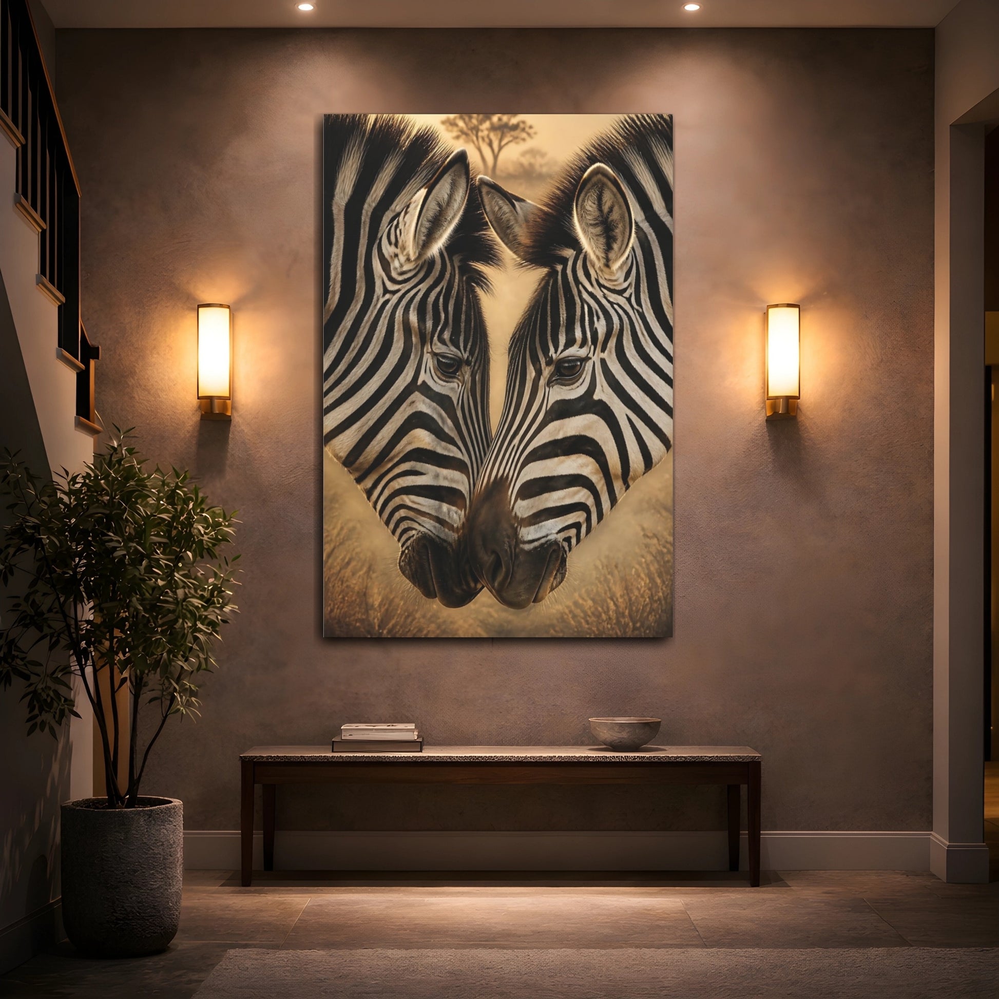 Mockup 2. Zebra Heart Close-Up shown as canvas print