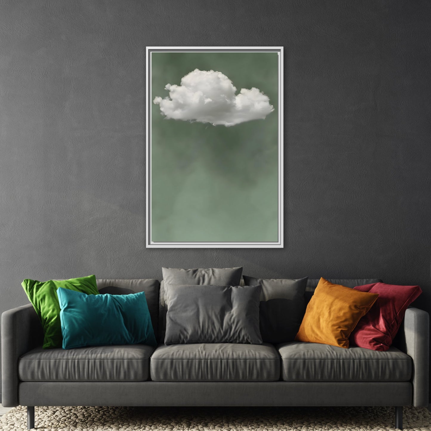 Zen Canvas Prints Surreal Sage - Green Cloud Wall Art - YesArtYes